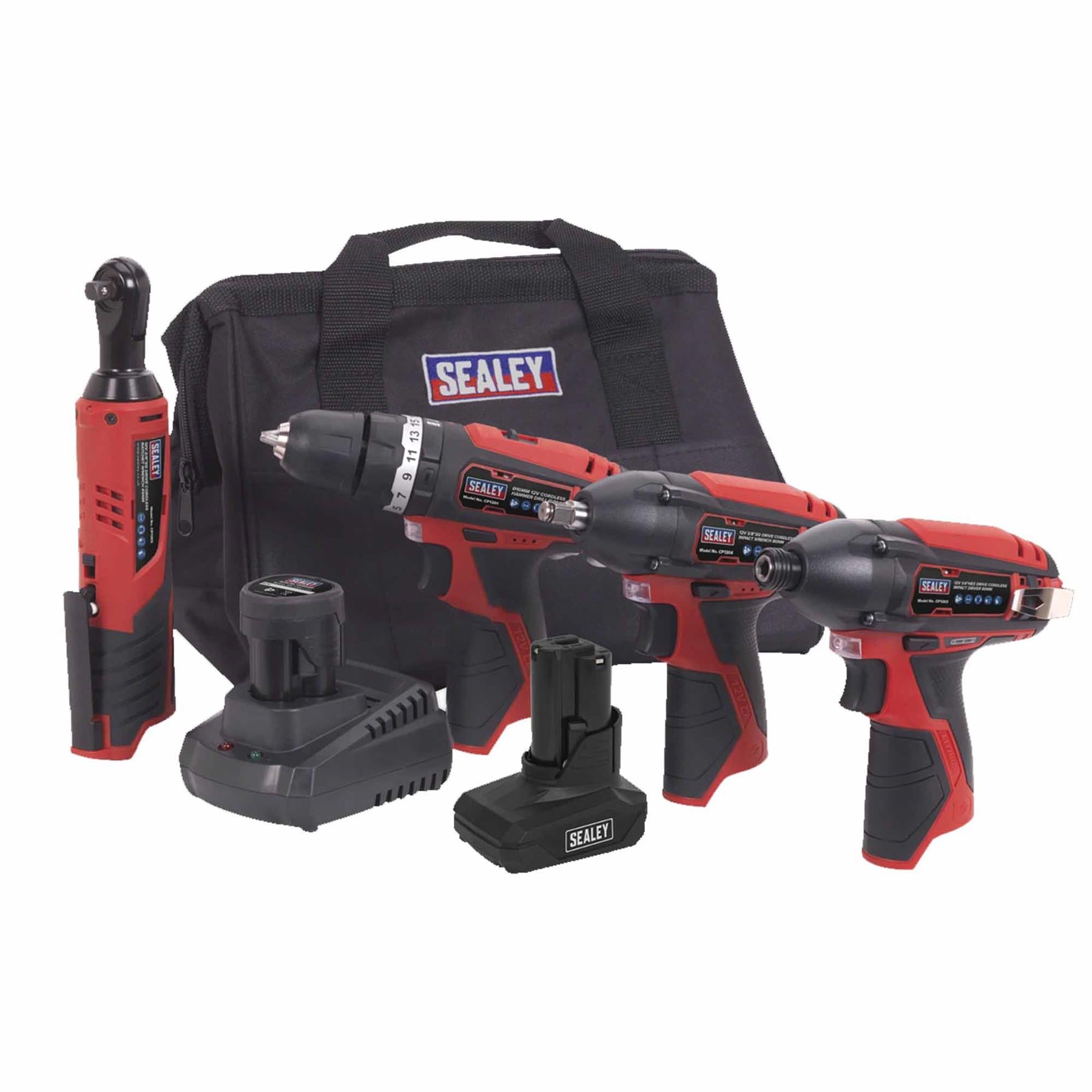 Sealey SV12 Series 4 x 12V Cordless Power Tool Combo Kit