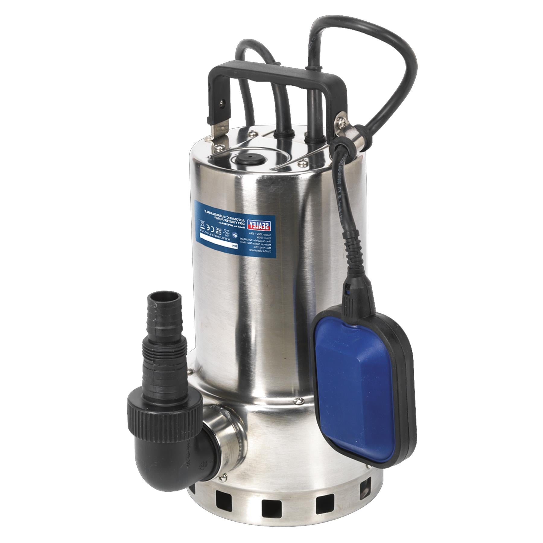Sealey Submersible Stainless Water Pump Auto Dirty Water 225L/min 230V
