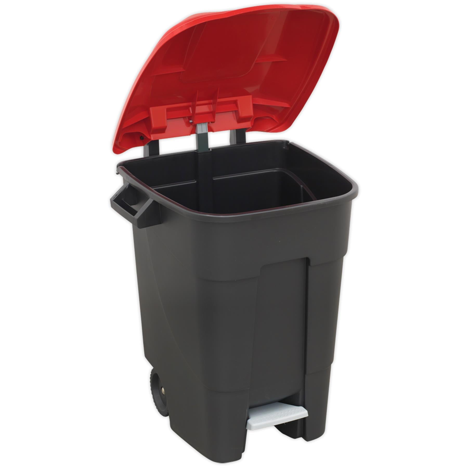Sealey Refuse/Wheelie Bin with Foot Pedal 100L - Red