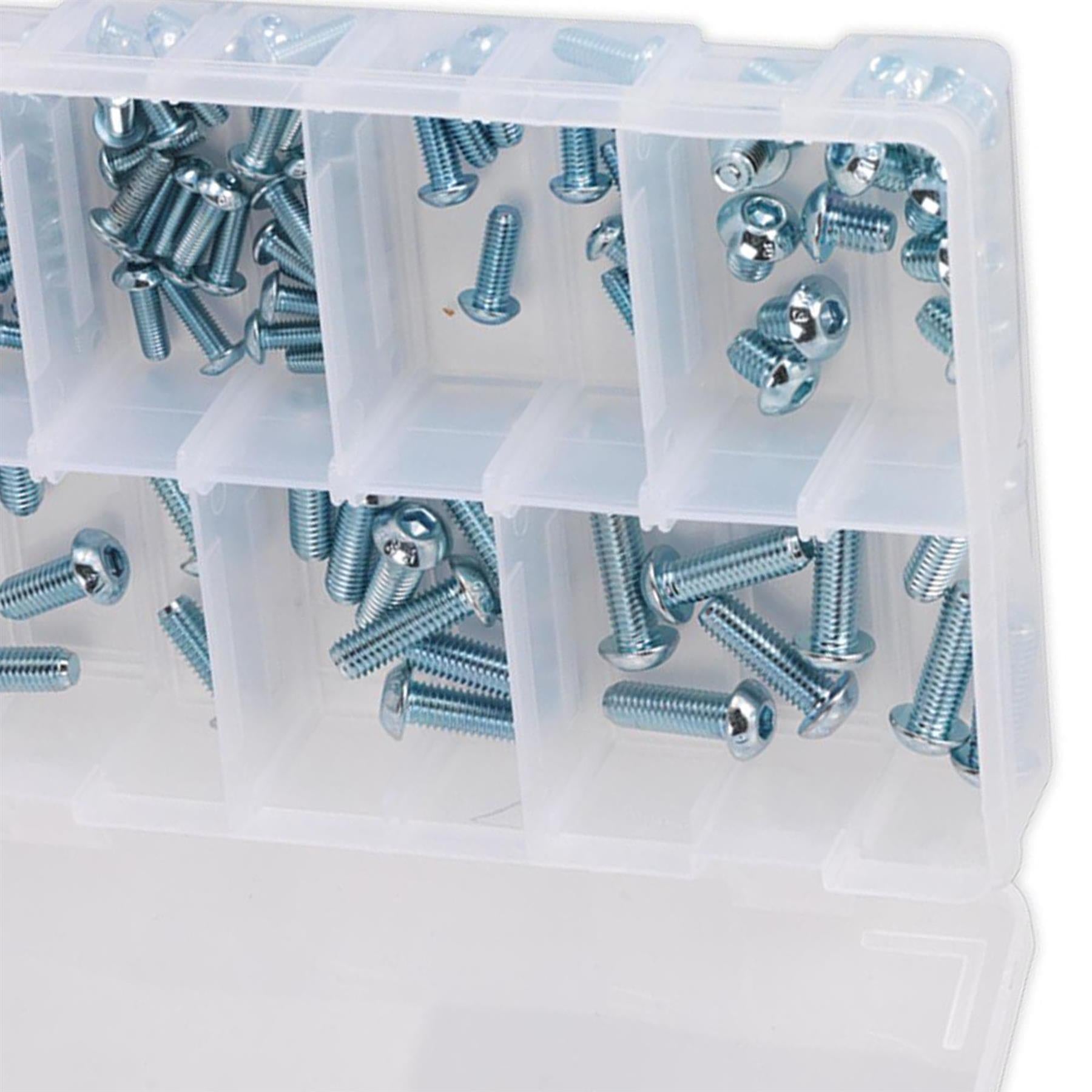 Sealey 108pcs Assorted M5-M10 Stainless Steel Socket Screws Button Head High Tensile 10.9 Metric