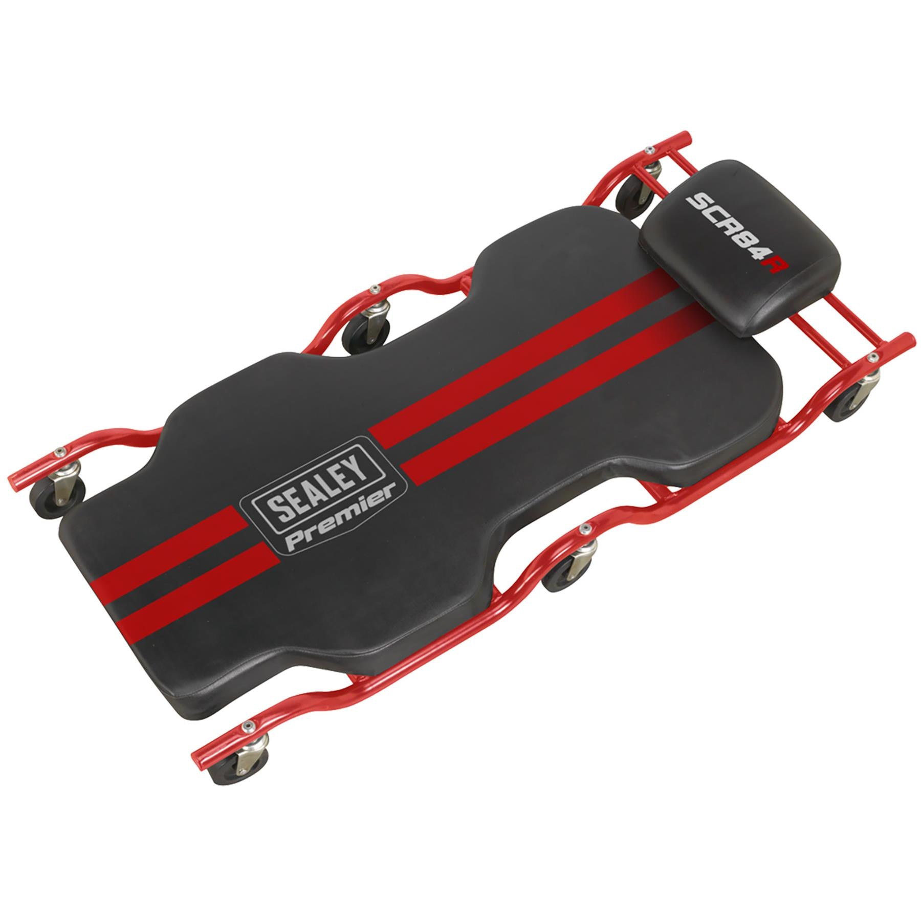 Sealey Steel Creeper with 6 Wheels & Headrest Deluxe