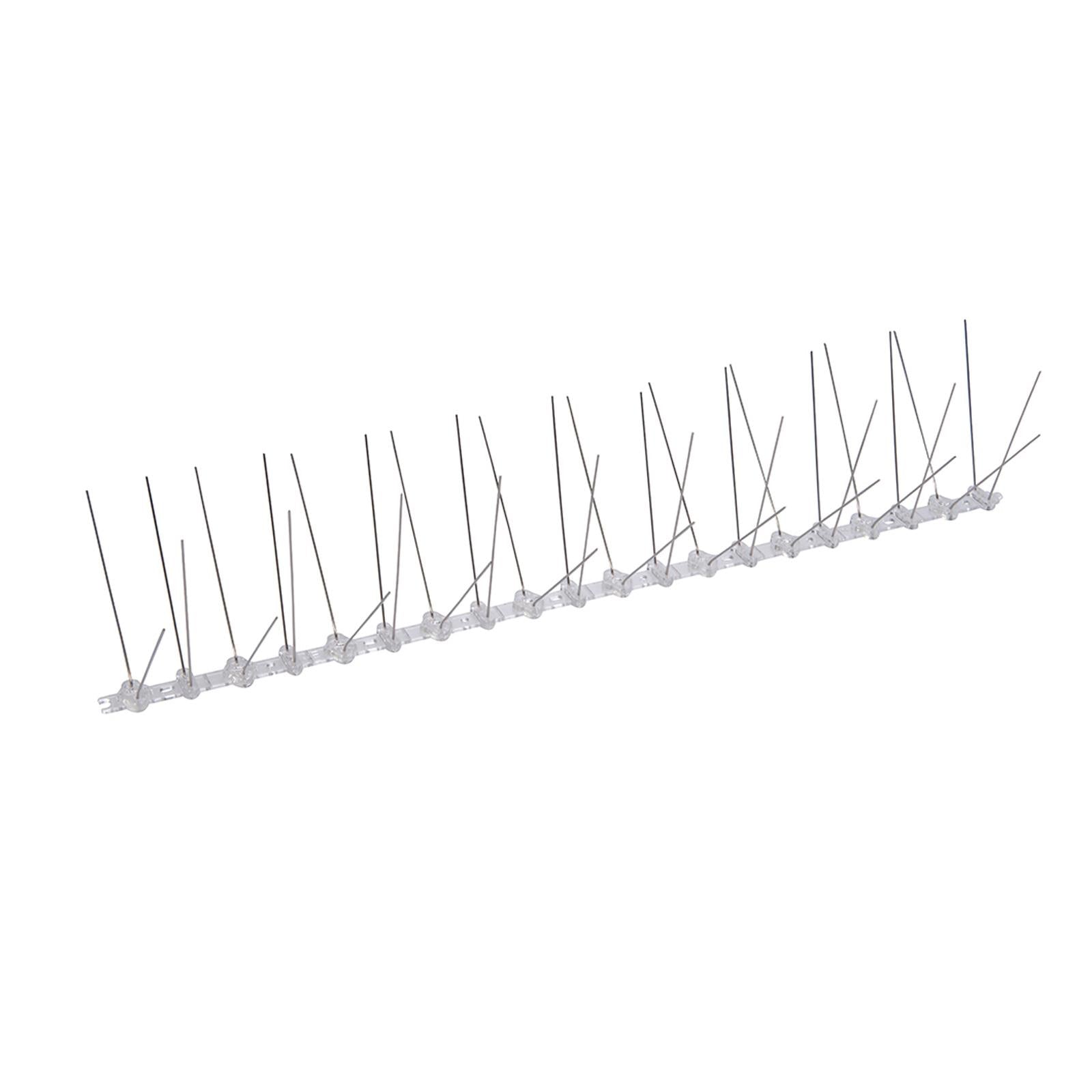 10Pk Bird Spikes 500mm (2 Spike) Polycarbonate Base With Stainless Steel Spike