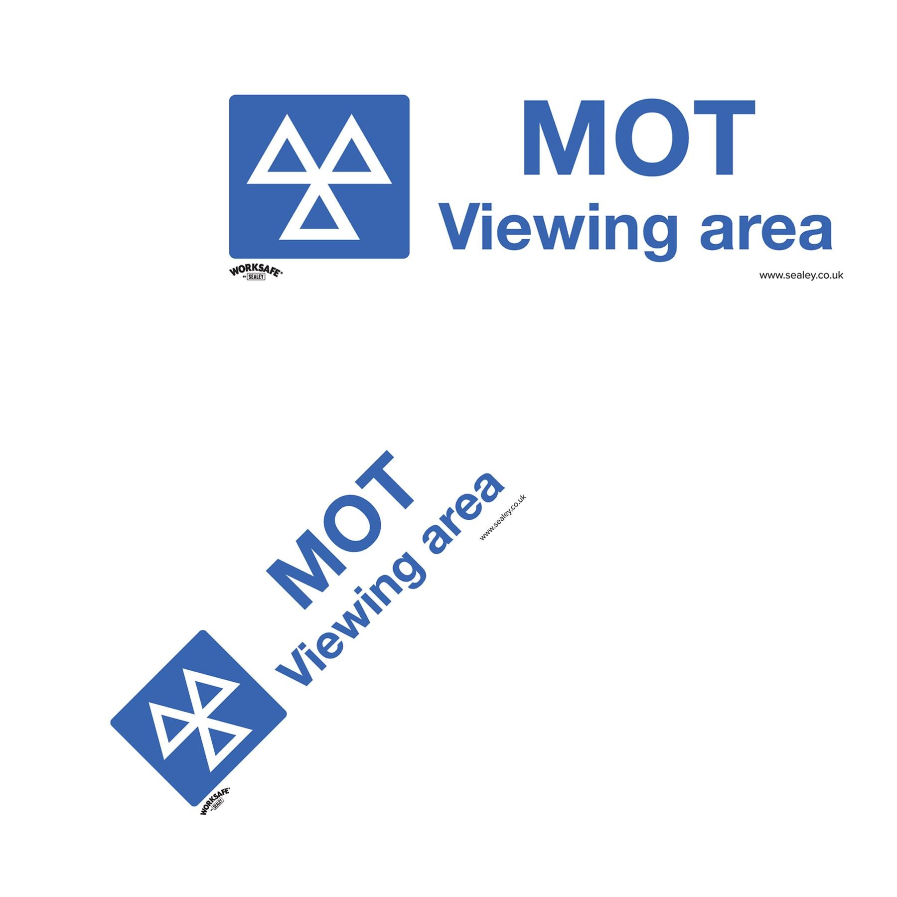 Sealey Safety Sign - MOT Viewing Area - Rigid Plastic - Pack of 10