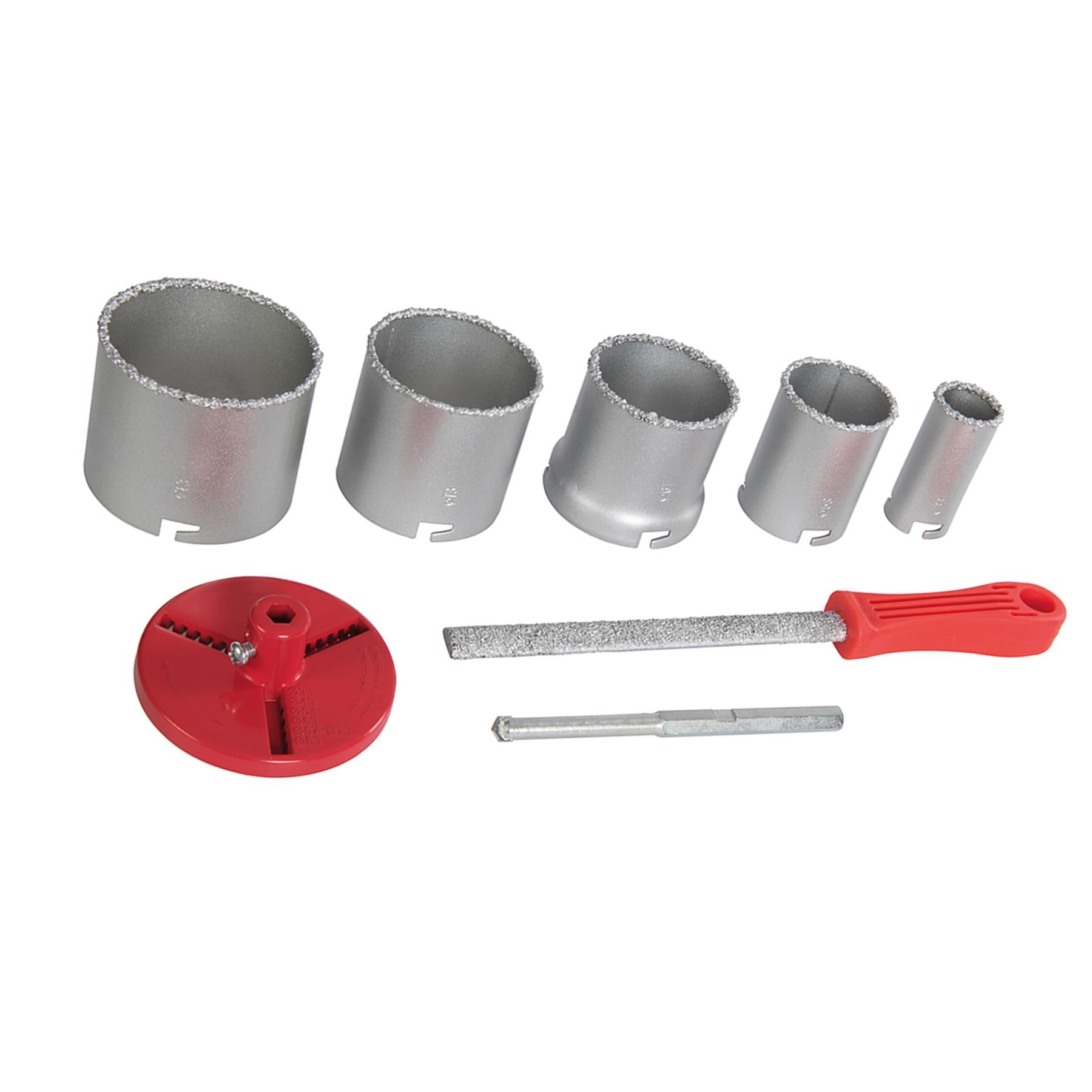 8Pc Tungsten Carbide Grit Hole Saw Set 33 - 83mm Universal Arbor Quality