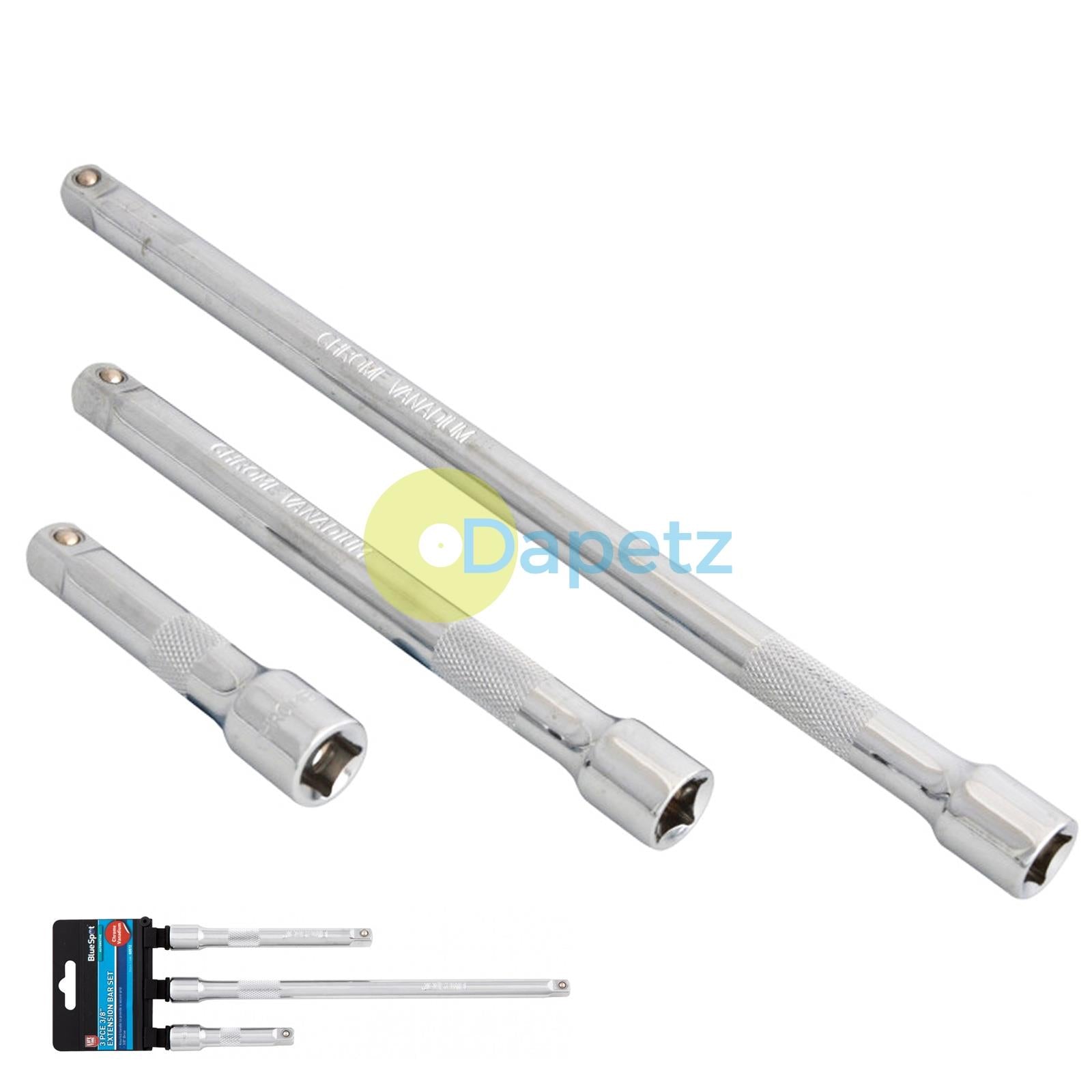 BlueSpot 3Pce 3/8" Drive Extension Set for Ratchet Drive Quick Change 3, 5 & 10 Inches