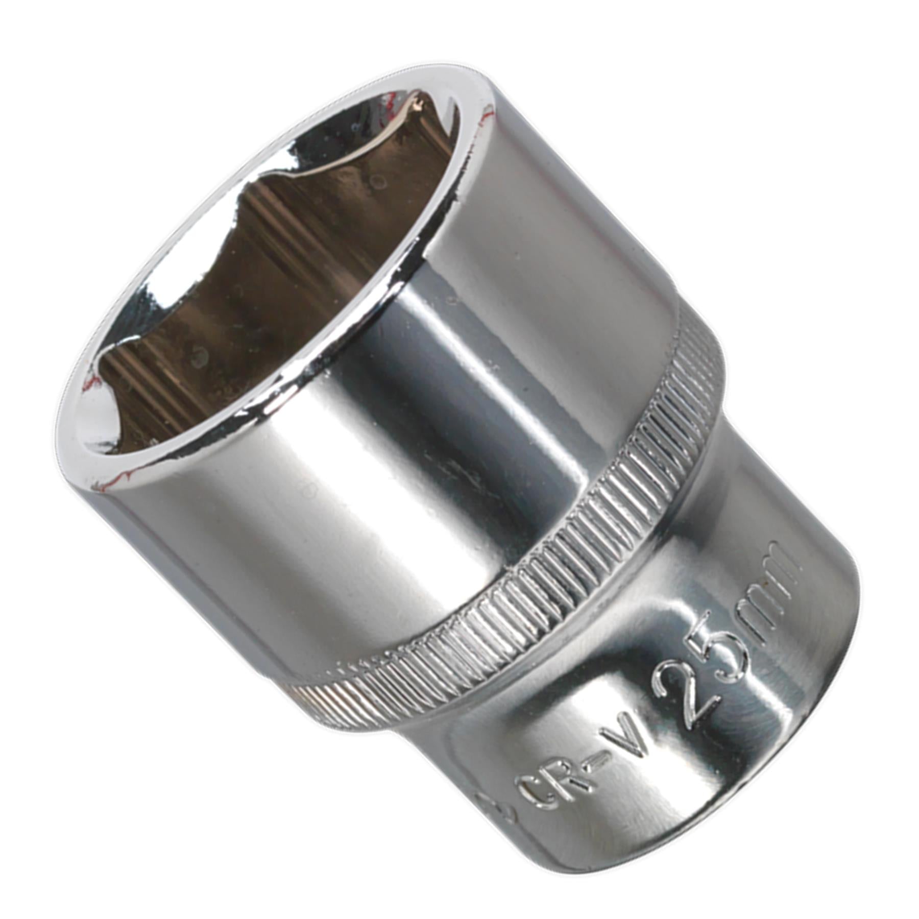 Sealey WallDrive Socket 25mm 1/2"Sq Drive Fully Polished