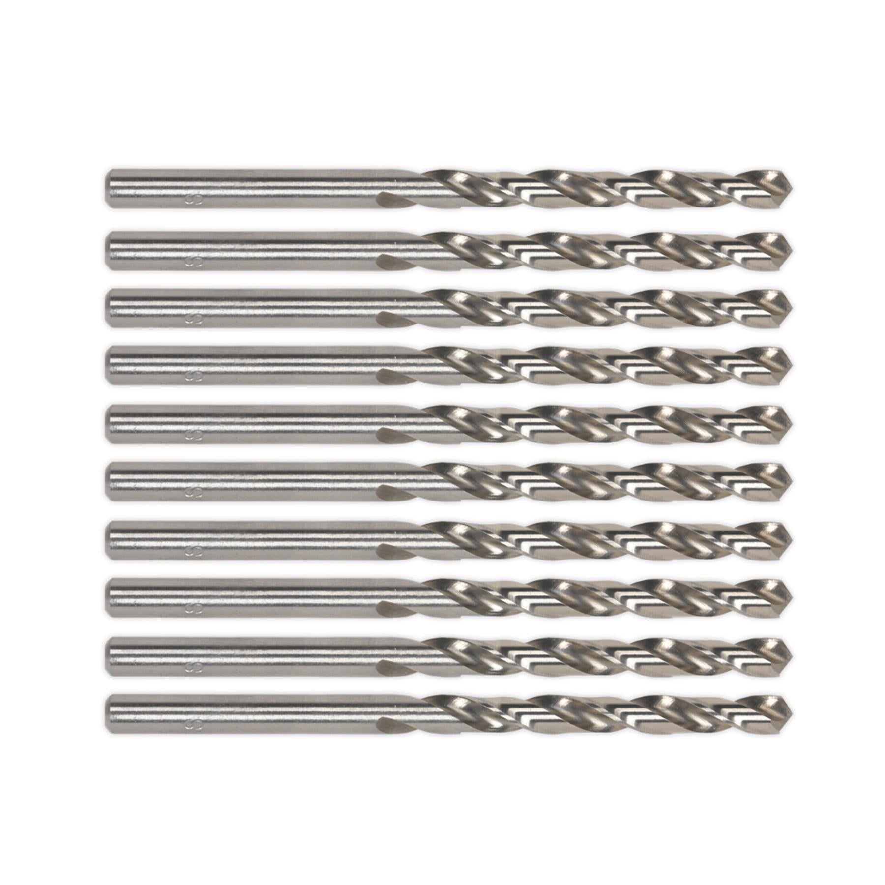 Sealey HSS Fully Ground Drill Bit Ø3/16" Pack of 10