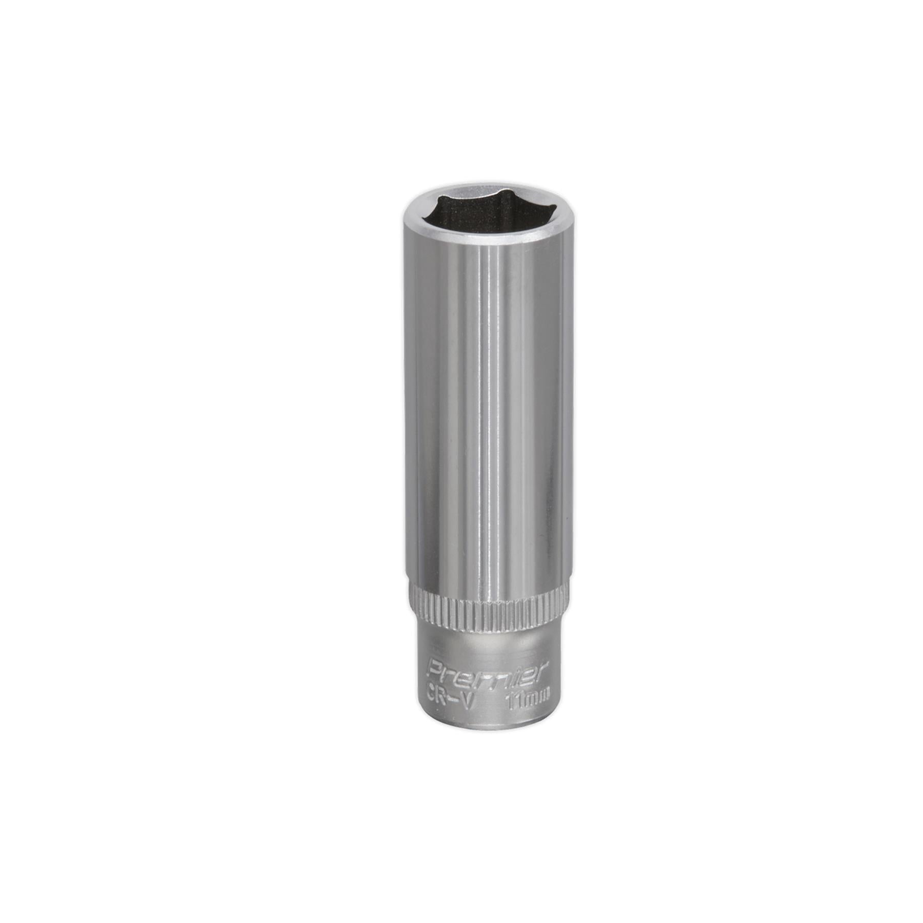 Sealey WallDrive® Socket 11mm Deep 1/4"Sq Drive