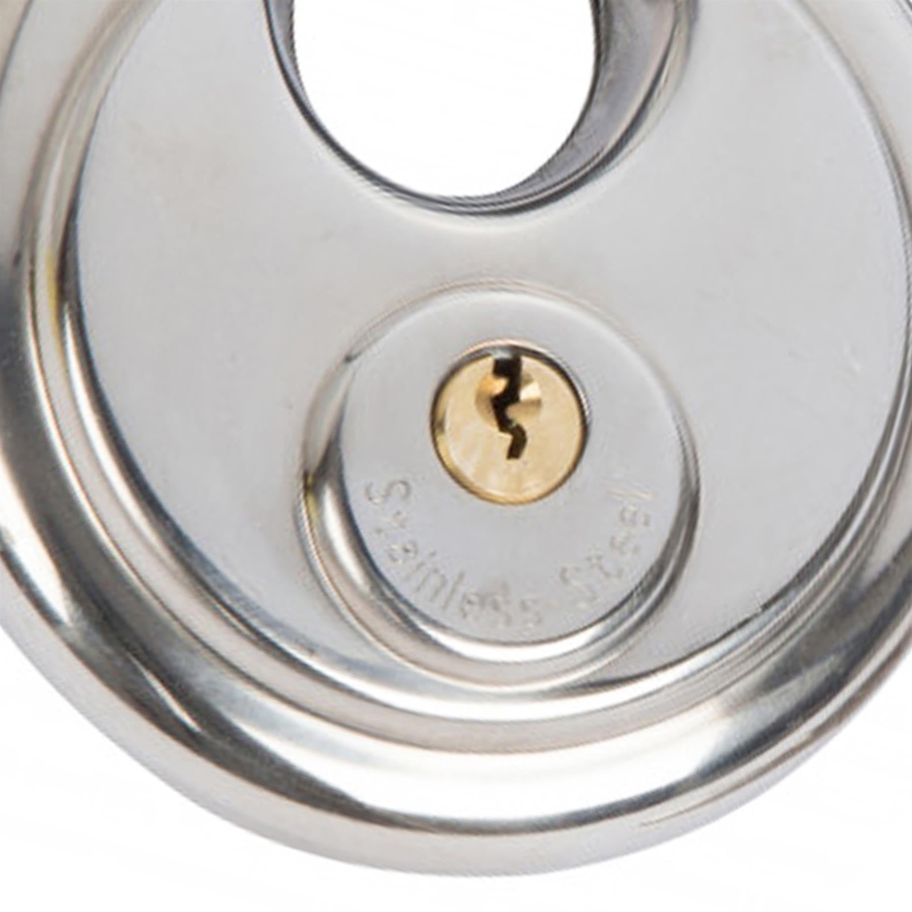 BlueSpot 90mm Disc Padlock Shackle Stainless Steel 2 Keys Waterproof