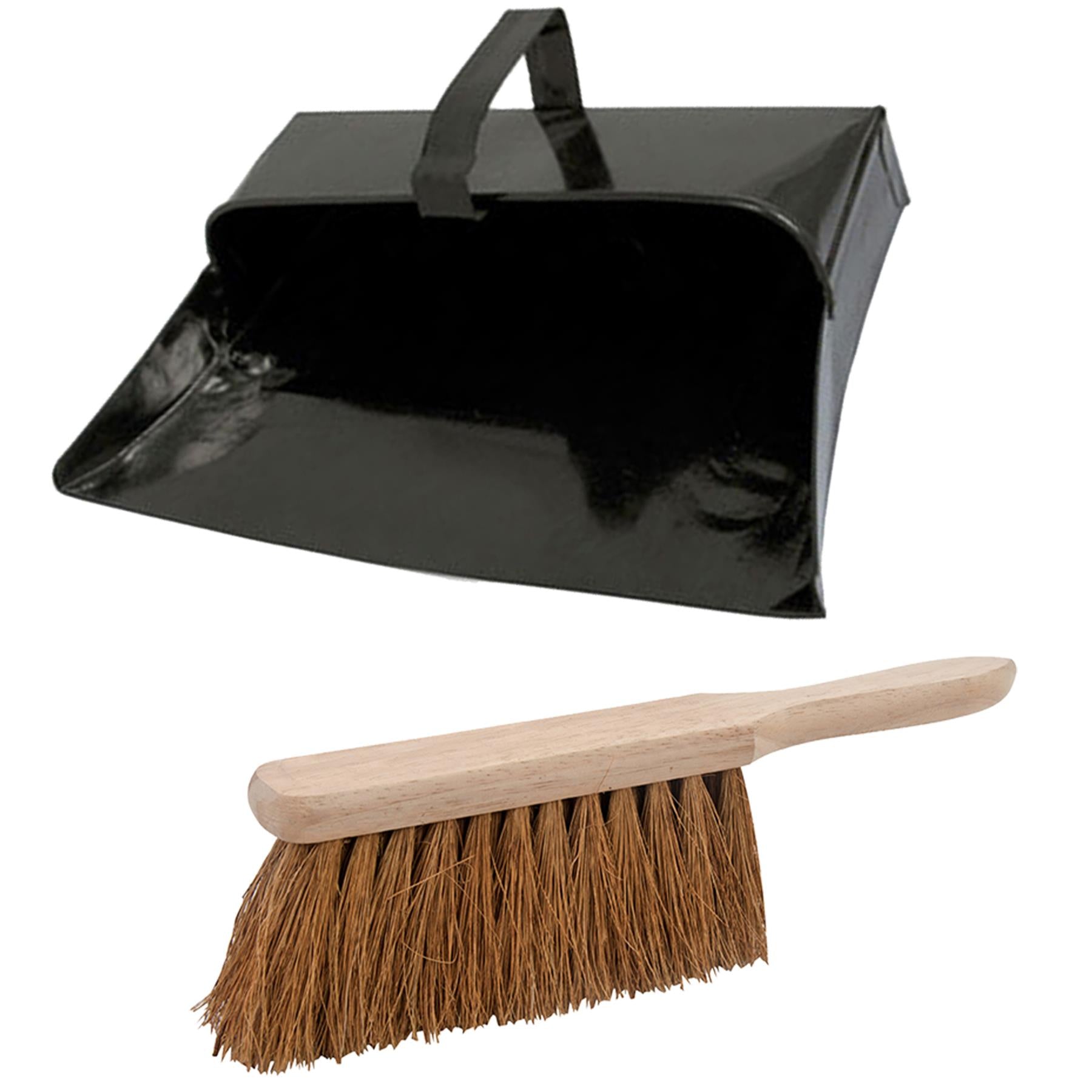 Strong Trade Metal Dustpan And Soft Wooden Hand Brush Dustpan Set