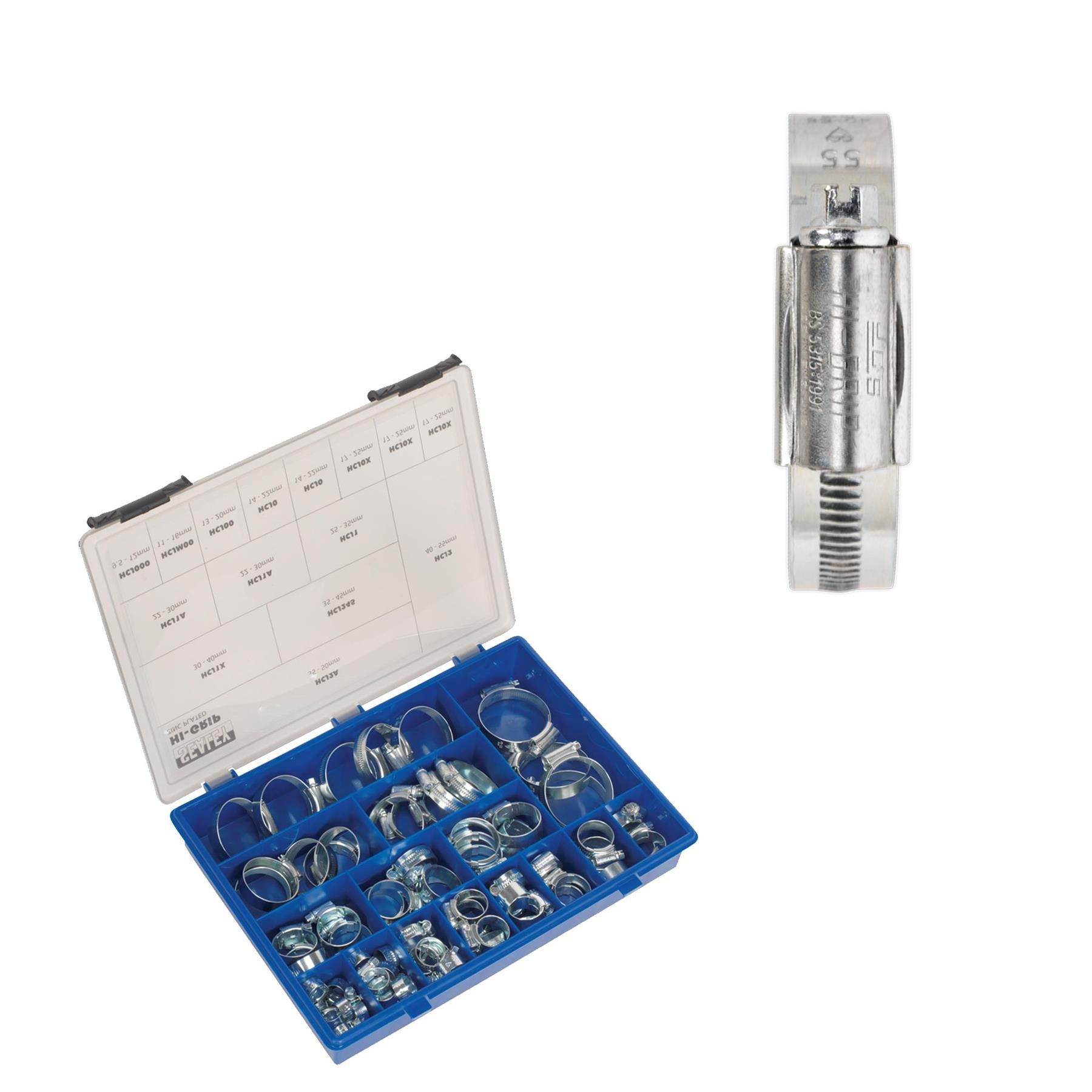 HI-GRIP Hose Clip Assortment 81pc Sizes Ø9.5-55mm