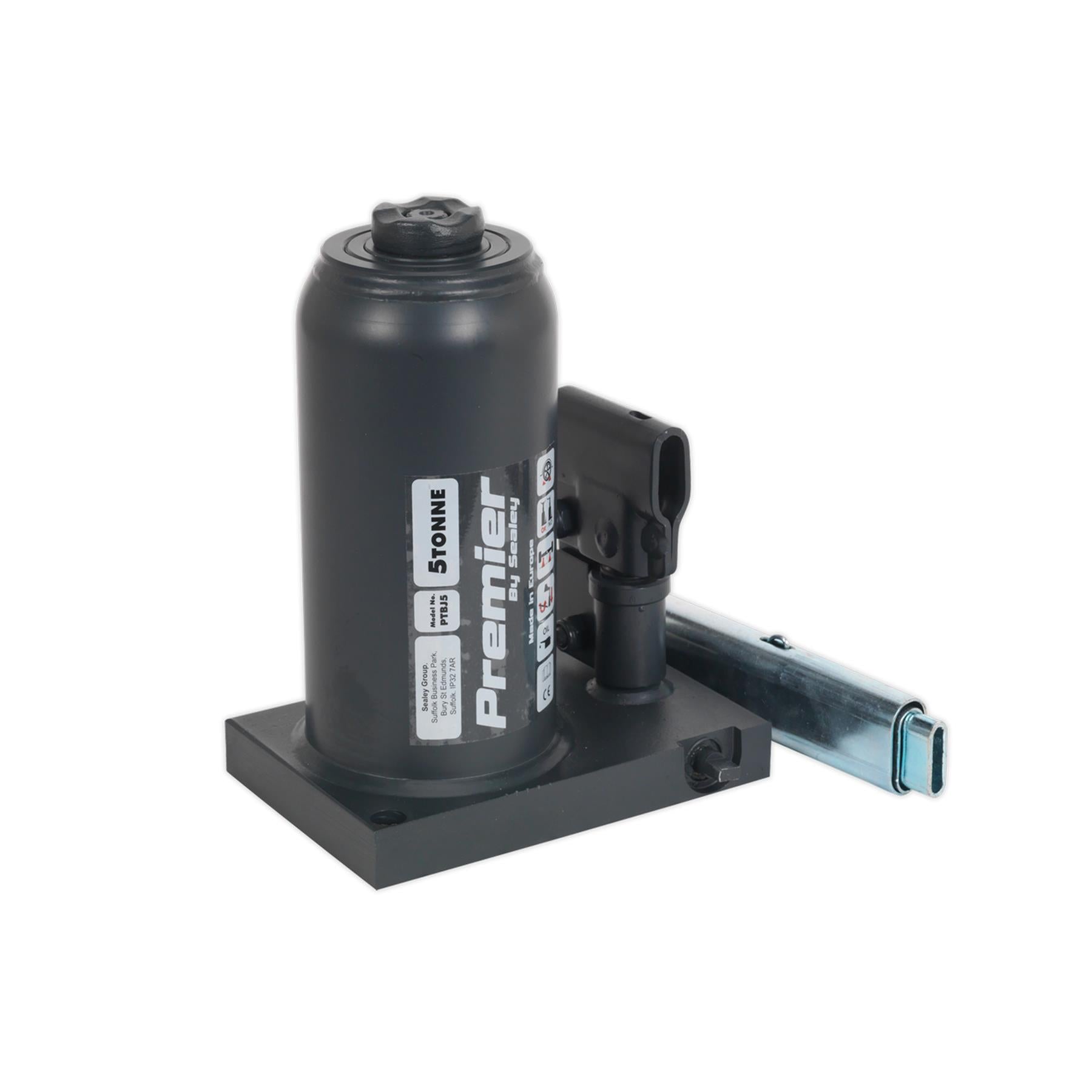 Sealey Premier Telescopic Bottle Jack 5tonne Safety Overload Valve