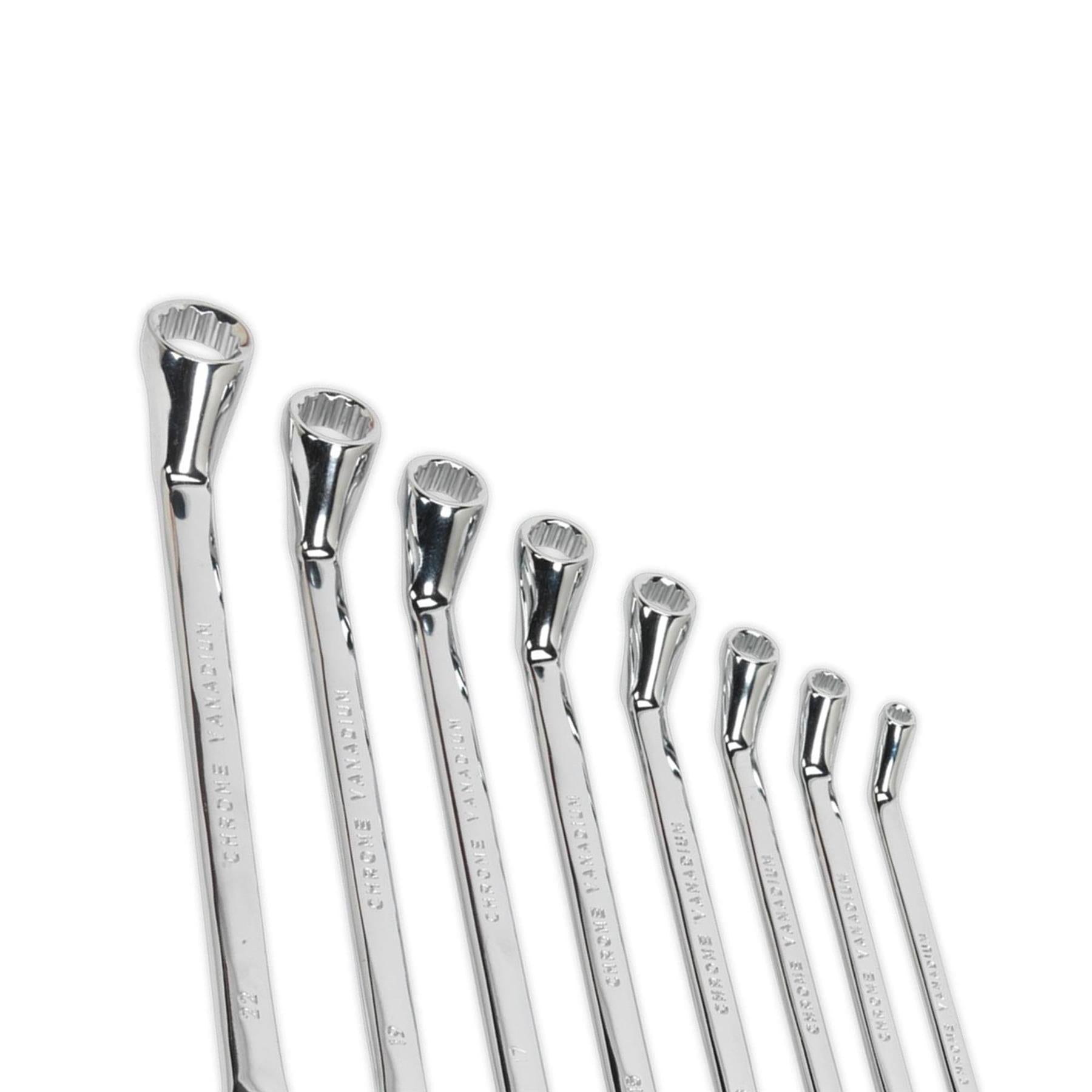 Sealey Deep Offset Ring Spanner Set 8pc Metric