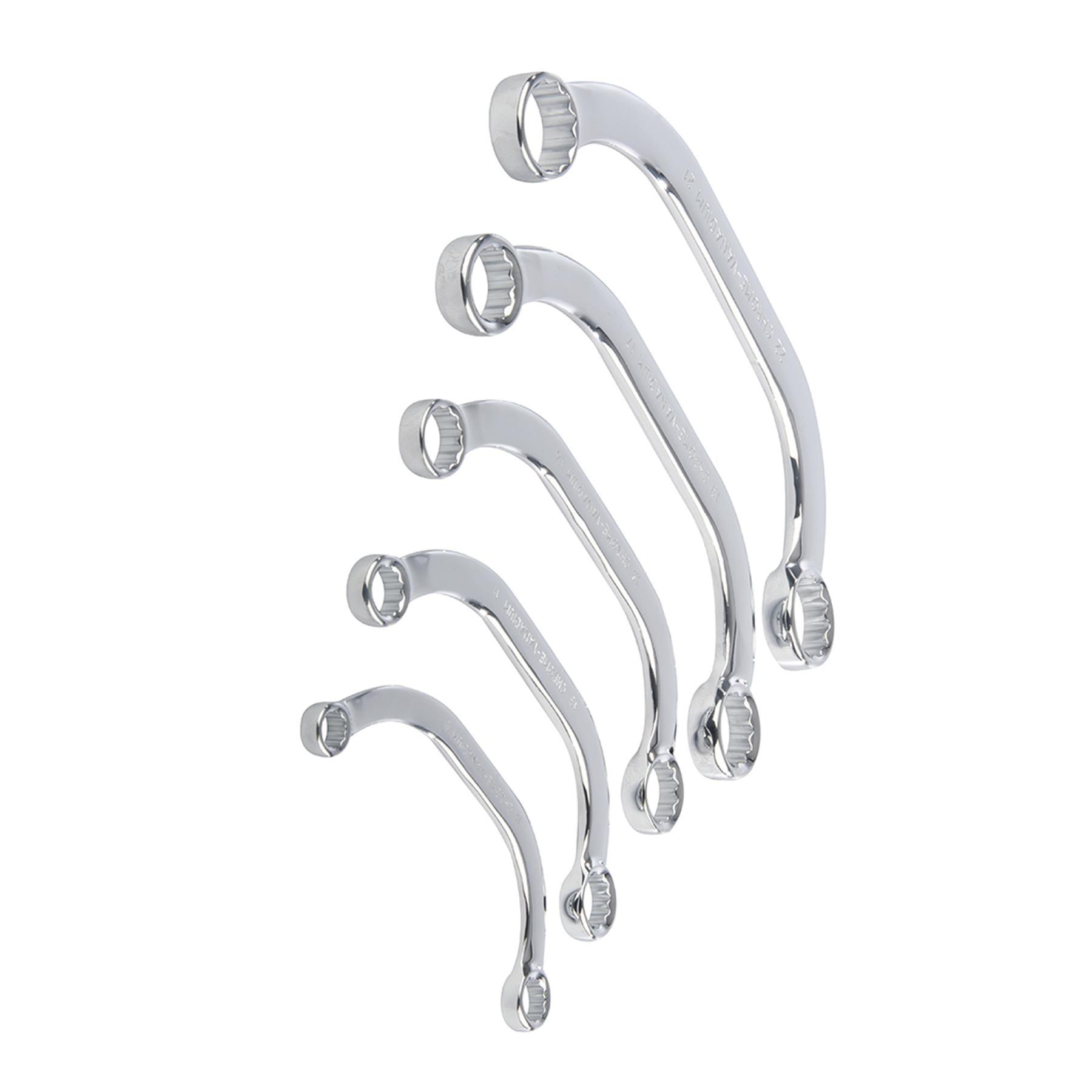 Obstruction Ring Spanner Set 'C' Shaped Half Moon Bend Shape Crv Steel