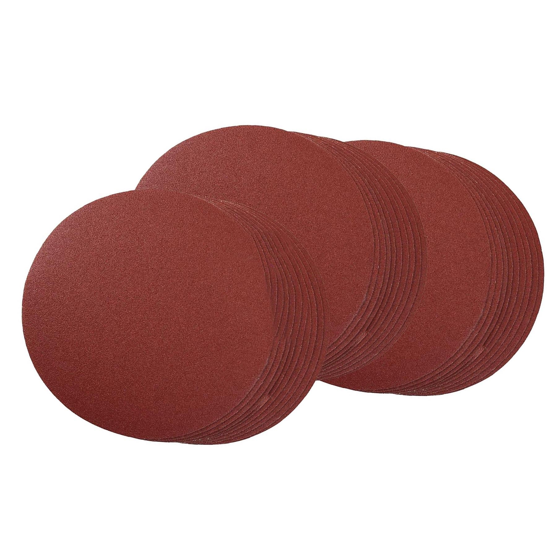 30 Sanding Discs 250mm 60 80 120 Grit Hook Loop Aluminium Oxide Sander Polisher