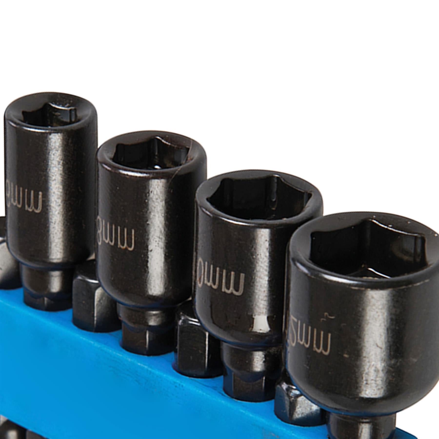 Magnetic Nut Driver Set 5 12mm Hex Drive Drill Socket Use With Power Drills