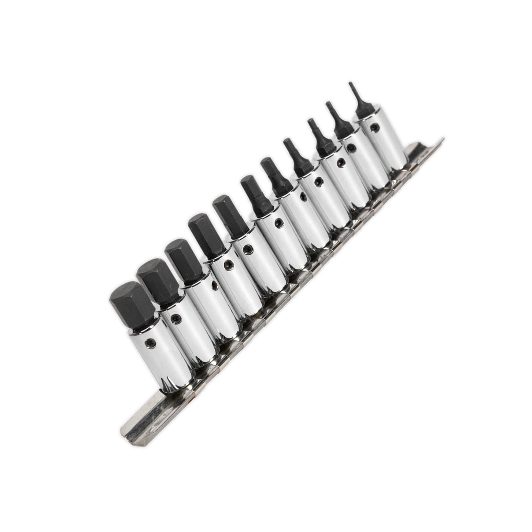 Sealey Hex Socket Bit Set 11pc 1/4"Sq Drive Metric