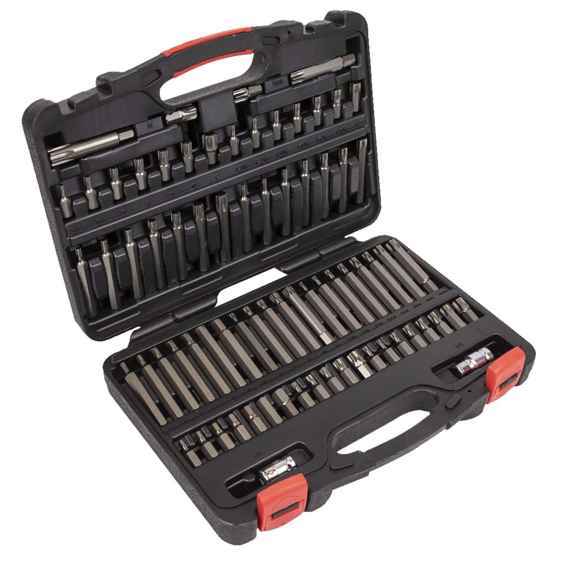 Sealey TRX-Star/Sec TRX-Star/Hex/Ribe/Spline Bit Set 74pc 1/2&3/8"