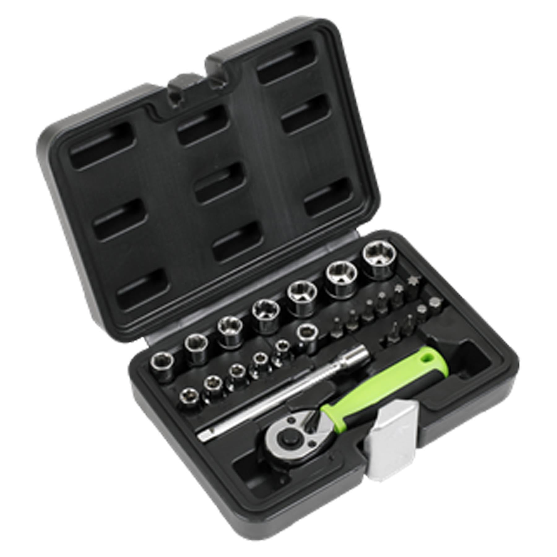 Sealey Socket Set 25pc 1/4"Sq Drive - Metric