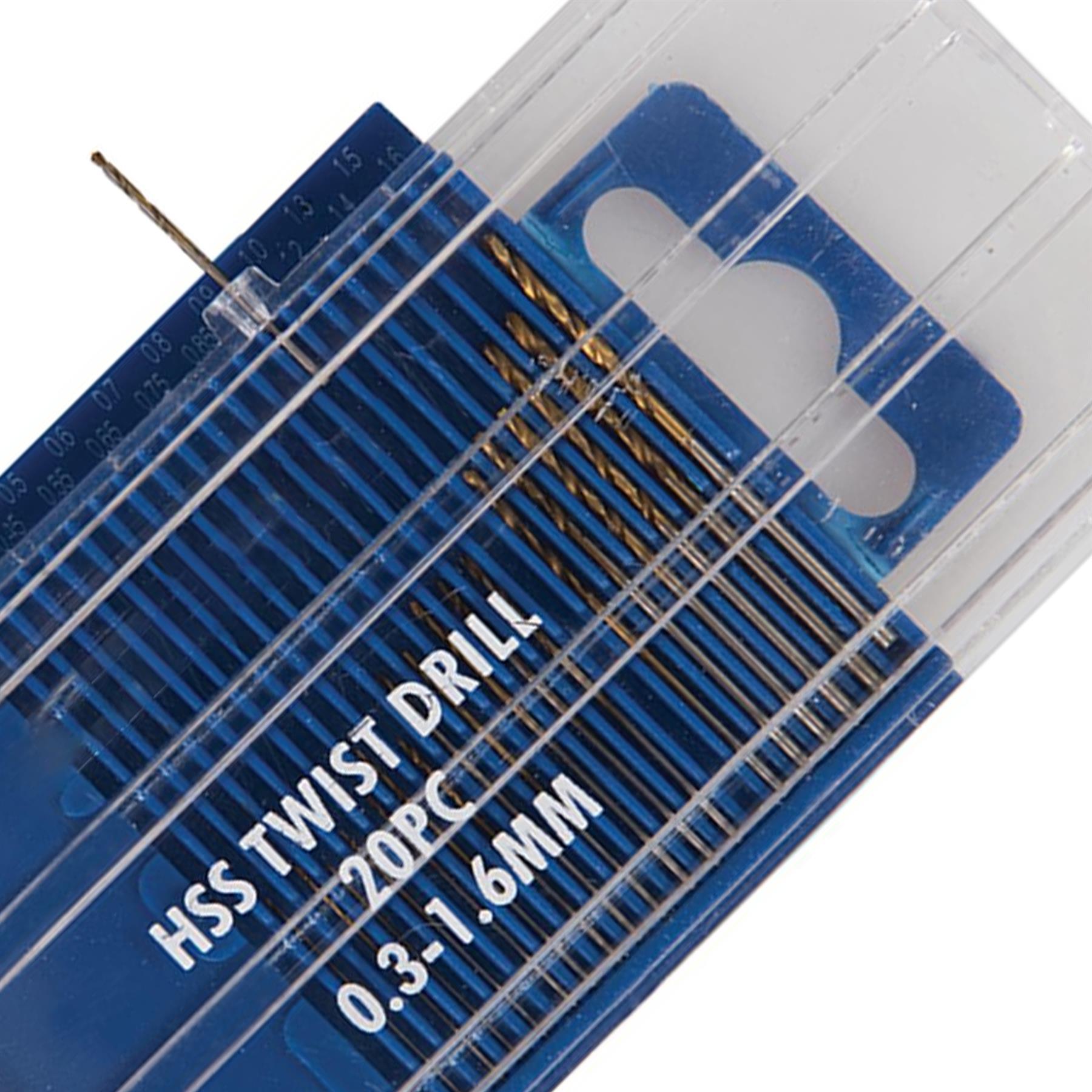 HSS Micro Drill Bit Set 20Pc High Speed For Craft And Hobby Applications