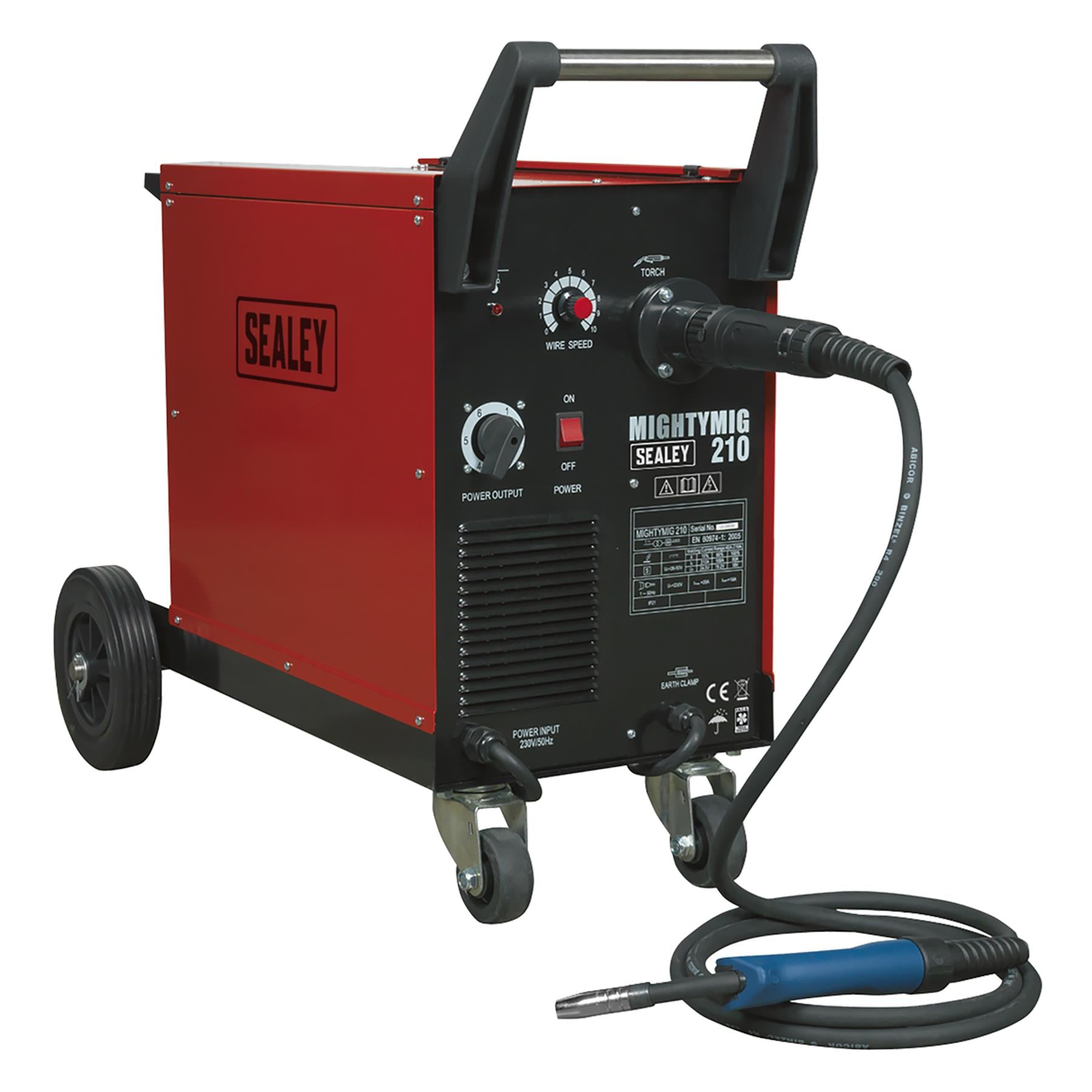 Sealey MIGHTYMIG210 Professional Gas/No-Gas MIG Welder 210A with Euro Torch