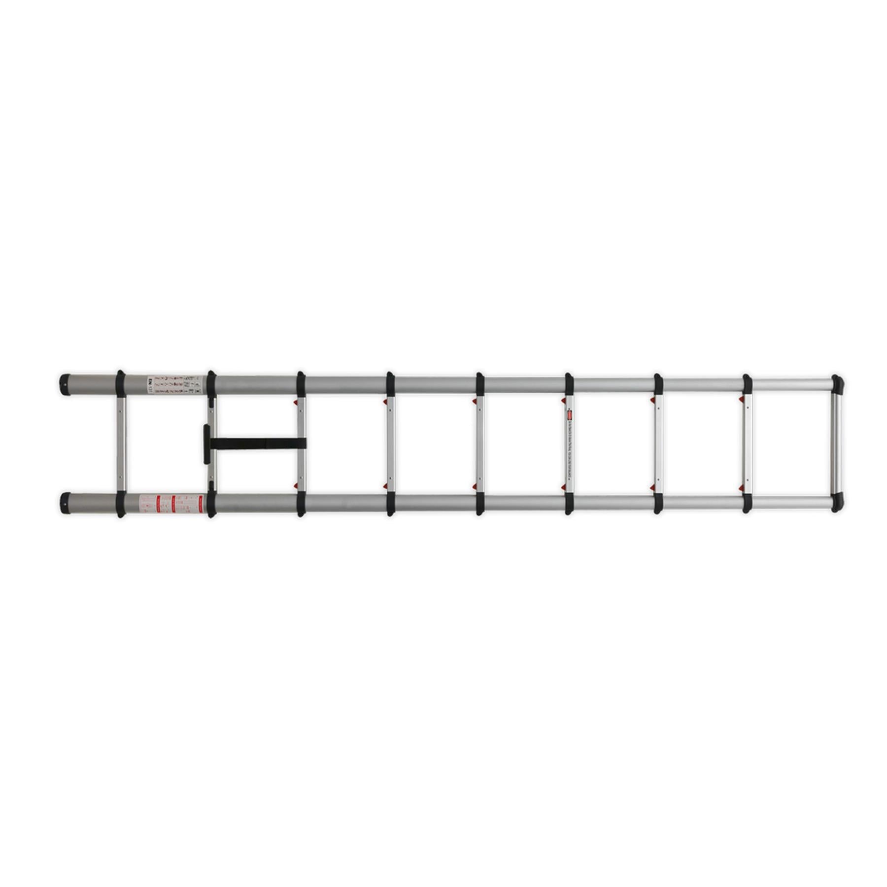Sealey Aluminium Telescopic Ladder 9-Tread EN 131 Lightweight Use At Multiple Heights