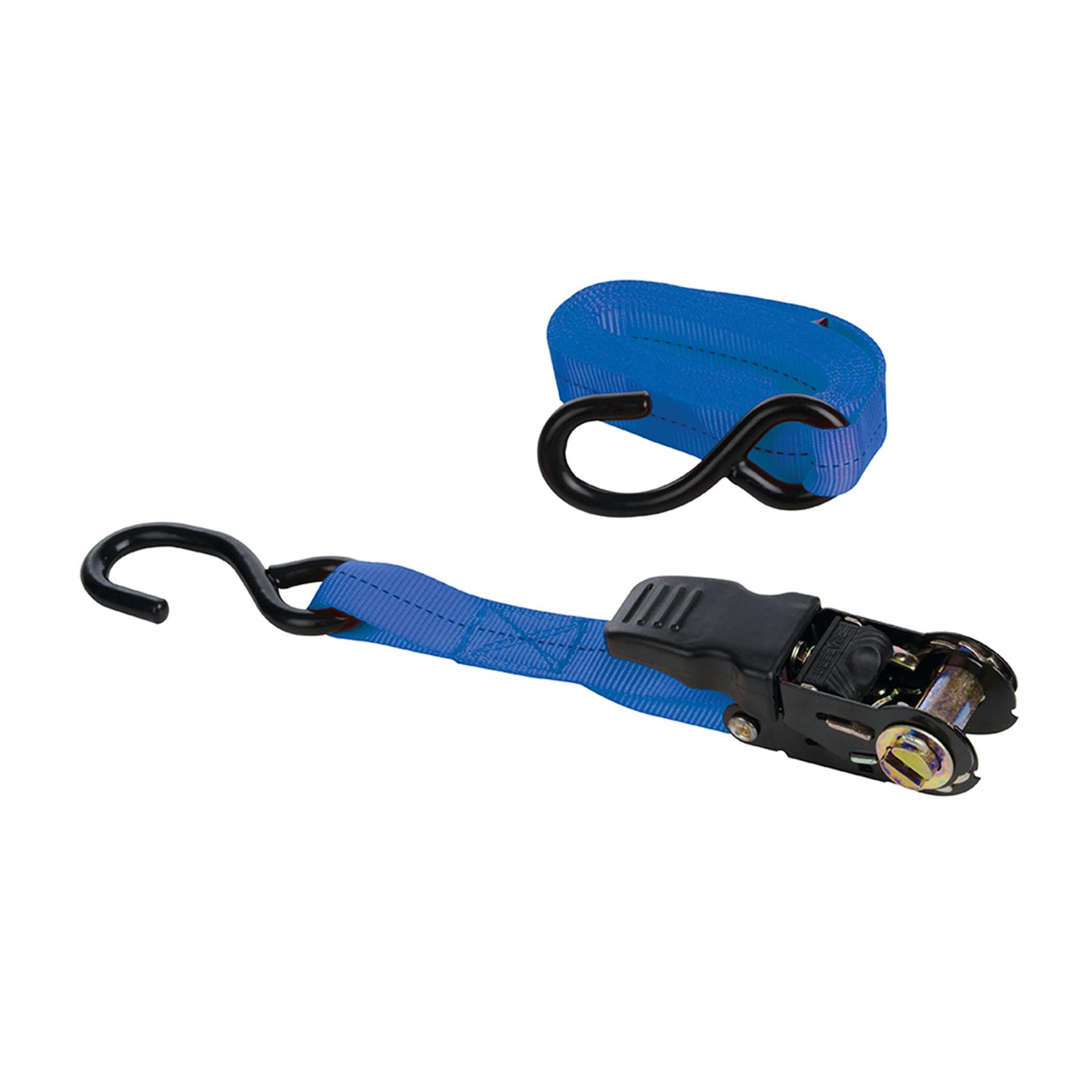 Rubber-Handled Ratchet Tie Down Strap S-Hook 4.5M X 25mm - Rated 250Kg