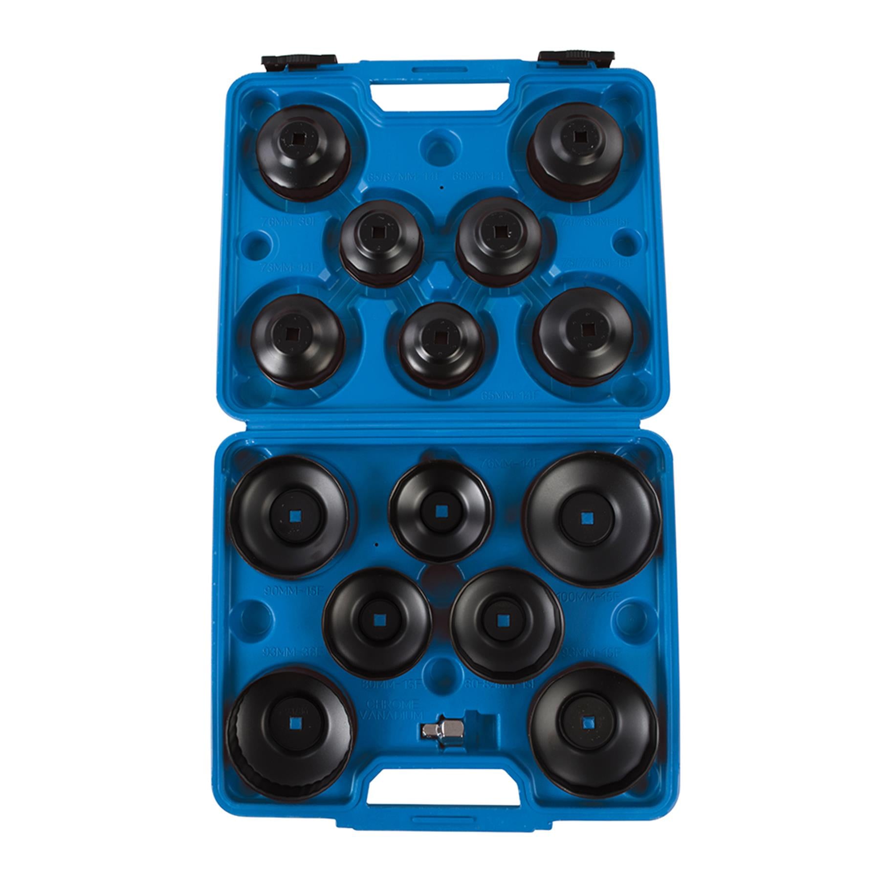 Oil Filter Wrench Set 15Pc 65 - 93mm With Anti Rust Electro Black Oxide Finish