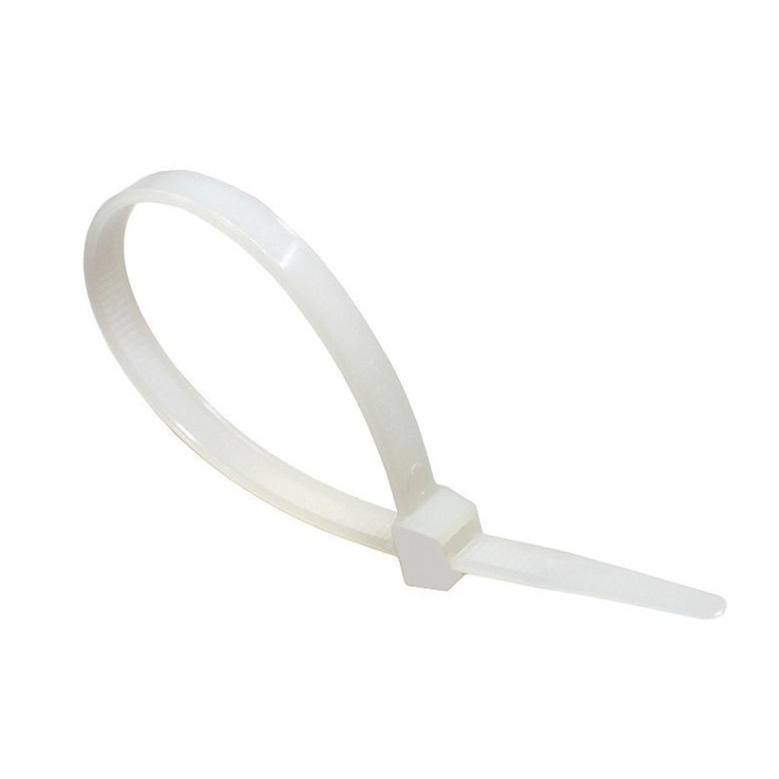 BlueSpot Cable Ties White Releasable SelfLocking Ties 100Pce 200mm