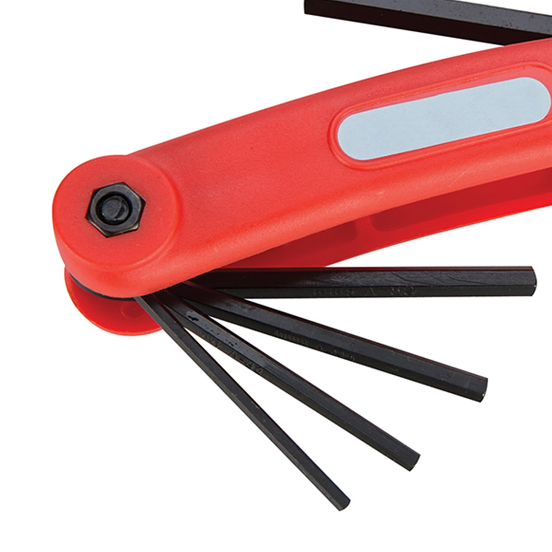 7Pce Hex Key Metric Tool 2.5mm - 10mm Chrome Vanadium With Rigid Plastic Handle