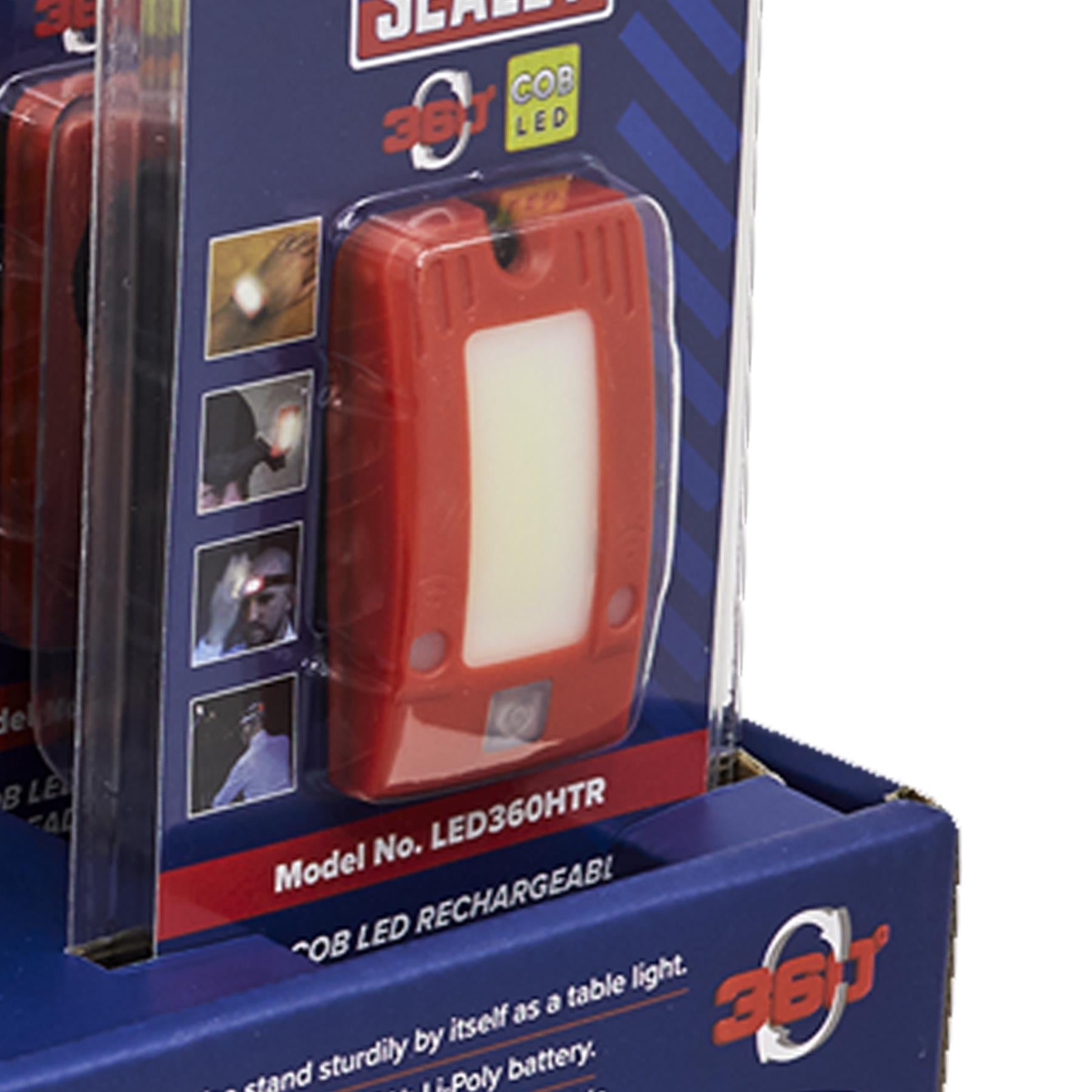 Sealey Rechargeable Head Torch Auto-Sensor 2W COB LED Box of 12