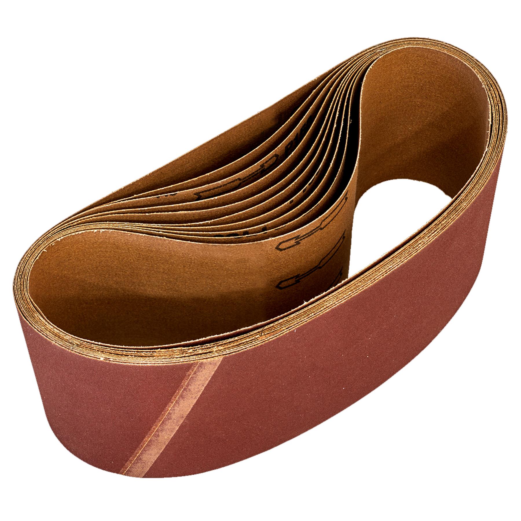 Sanding Belt 100 x 620mm 120Grit - Pack of 10.Aluminium oxide resin bonded Sealey