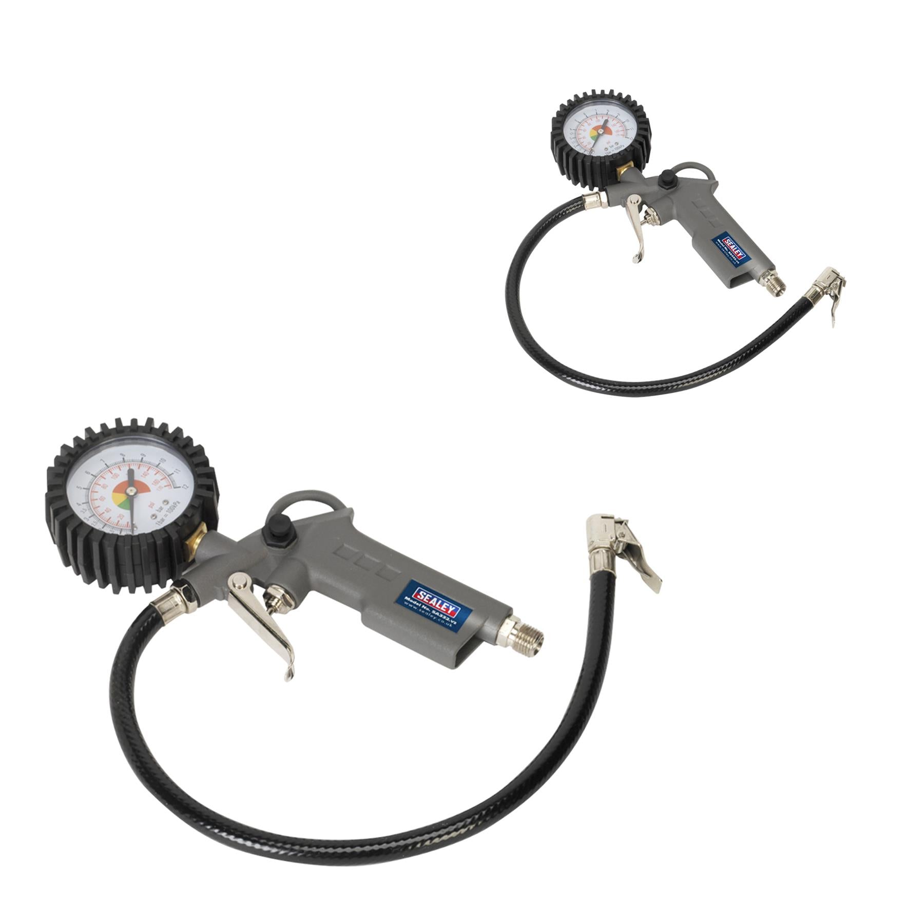 Sealey Tyre Inflator with Gauge With Rubber Protector