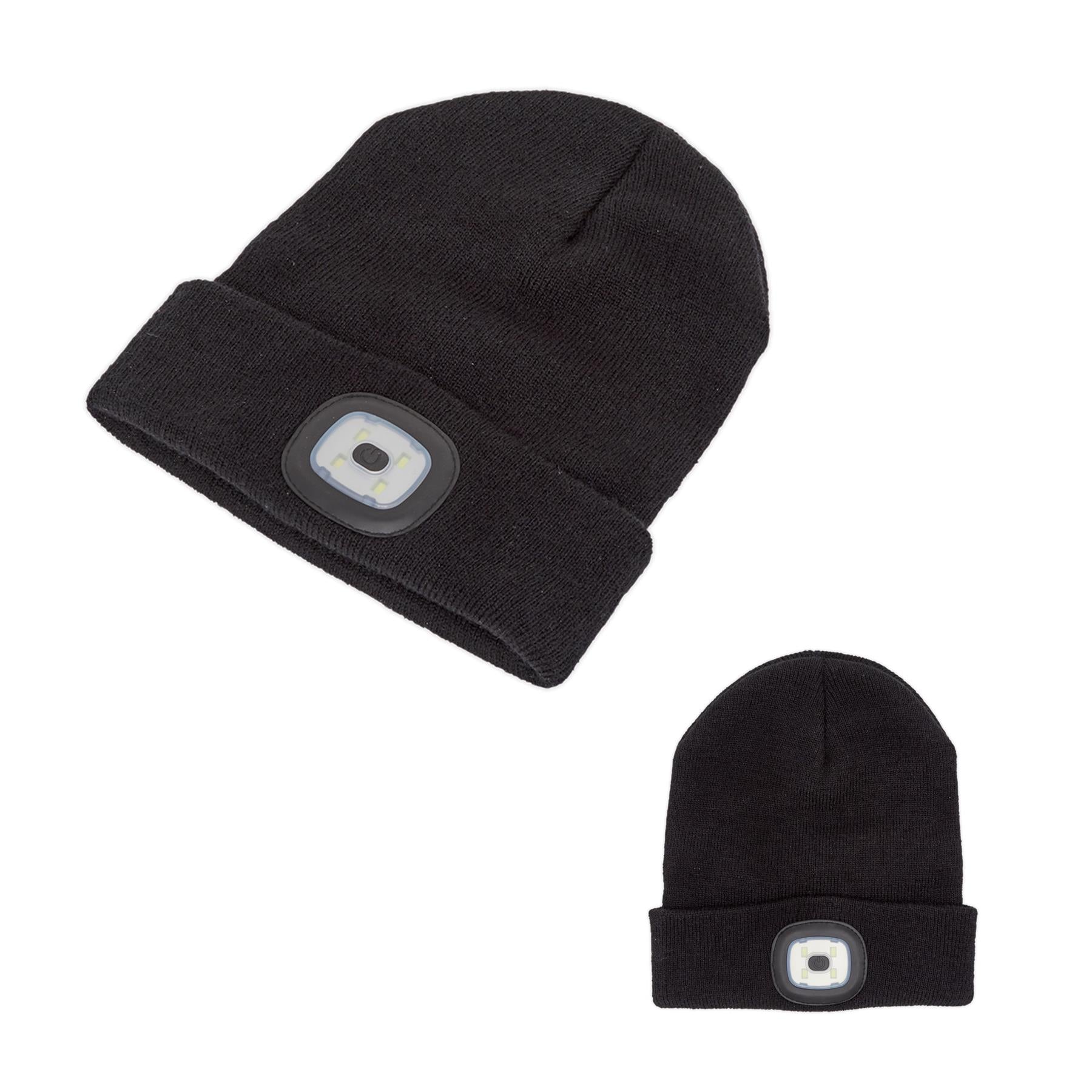 Sealey Beanie Hat with Rechargeable Spotlight 4 SMD LED