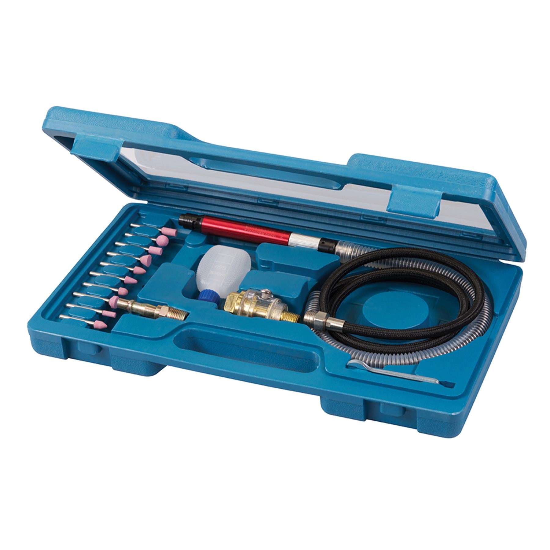 Air Micro Die Grinder Kit Grinding Heads Oiler 90Psi 1.5M Hose- 10 Grinder Heads