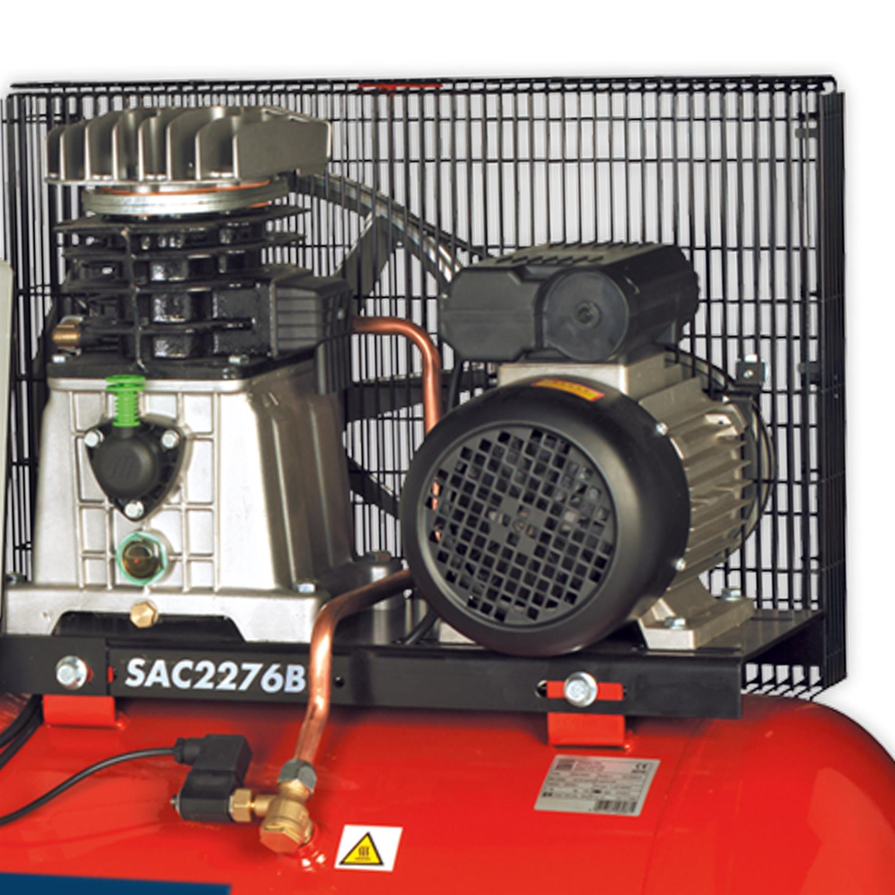 Sealey Compressor 270L Belt Drive 2 x 3hp with Cast Cylinders