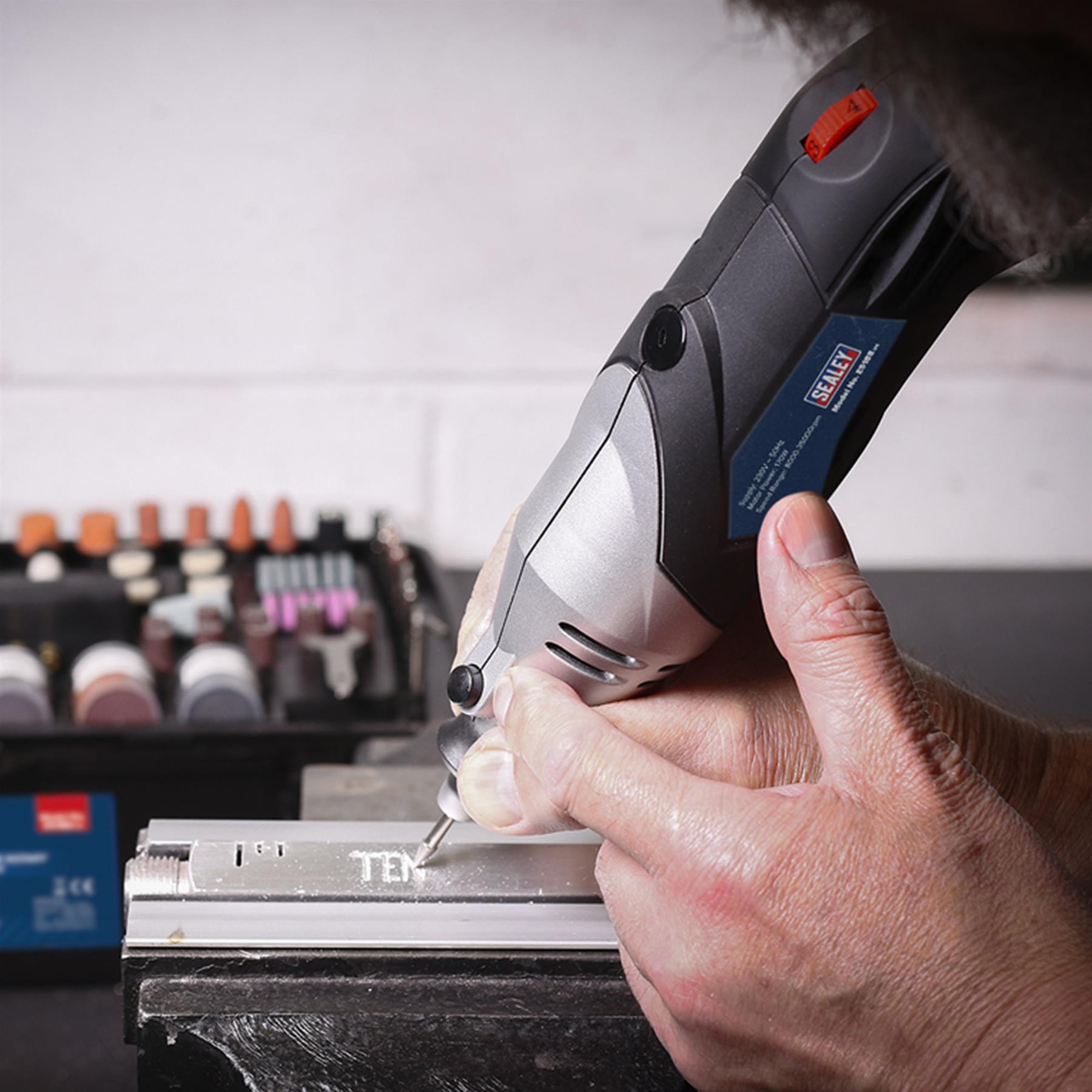 Sealey Multi-Purpose Rotary Tool And Engraver Kit 219pc 230V - Dremel