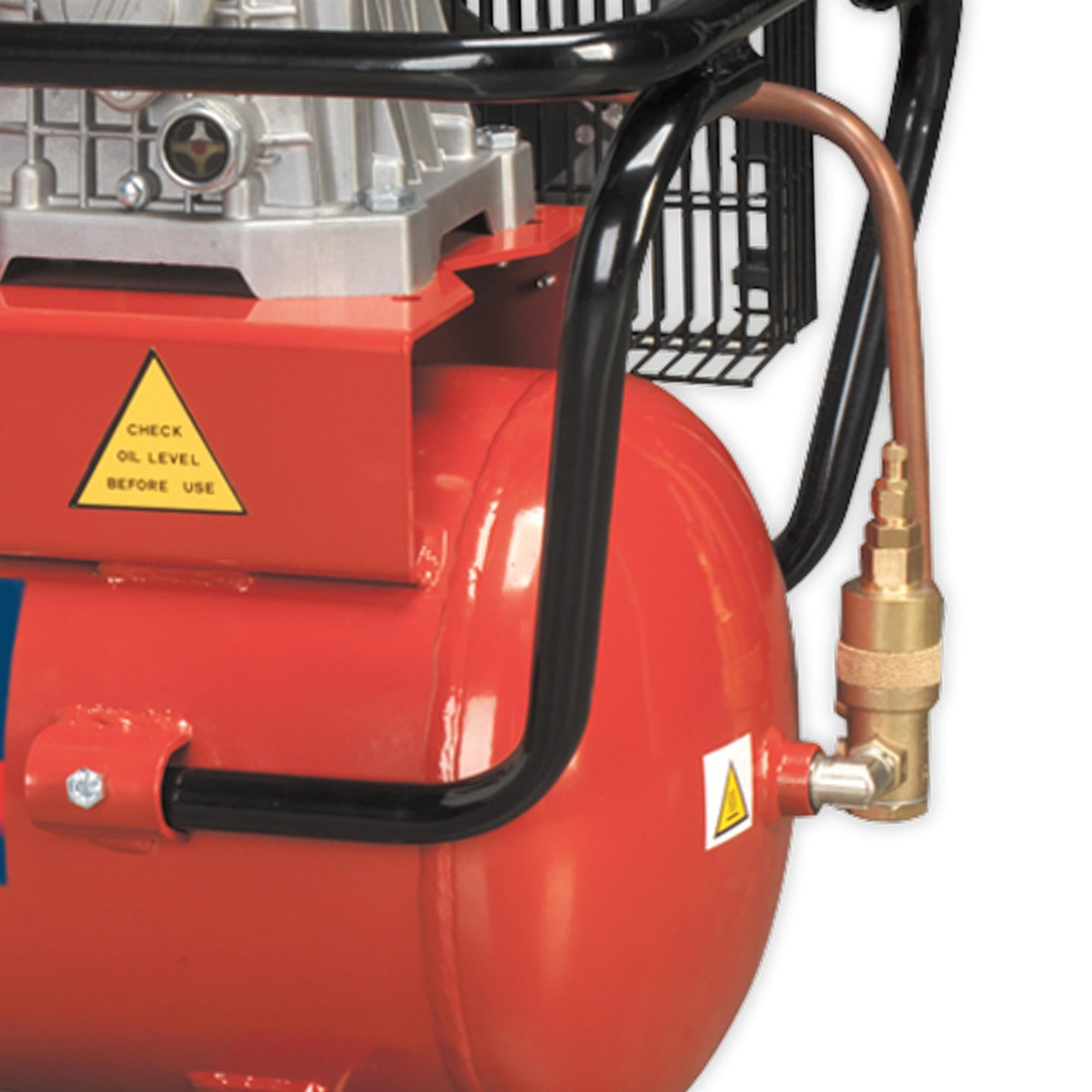 Sealey Compressor 50L Belt Drive Petrol Engine 4hp