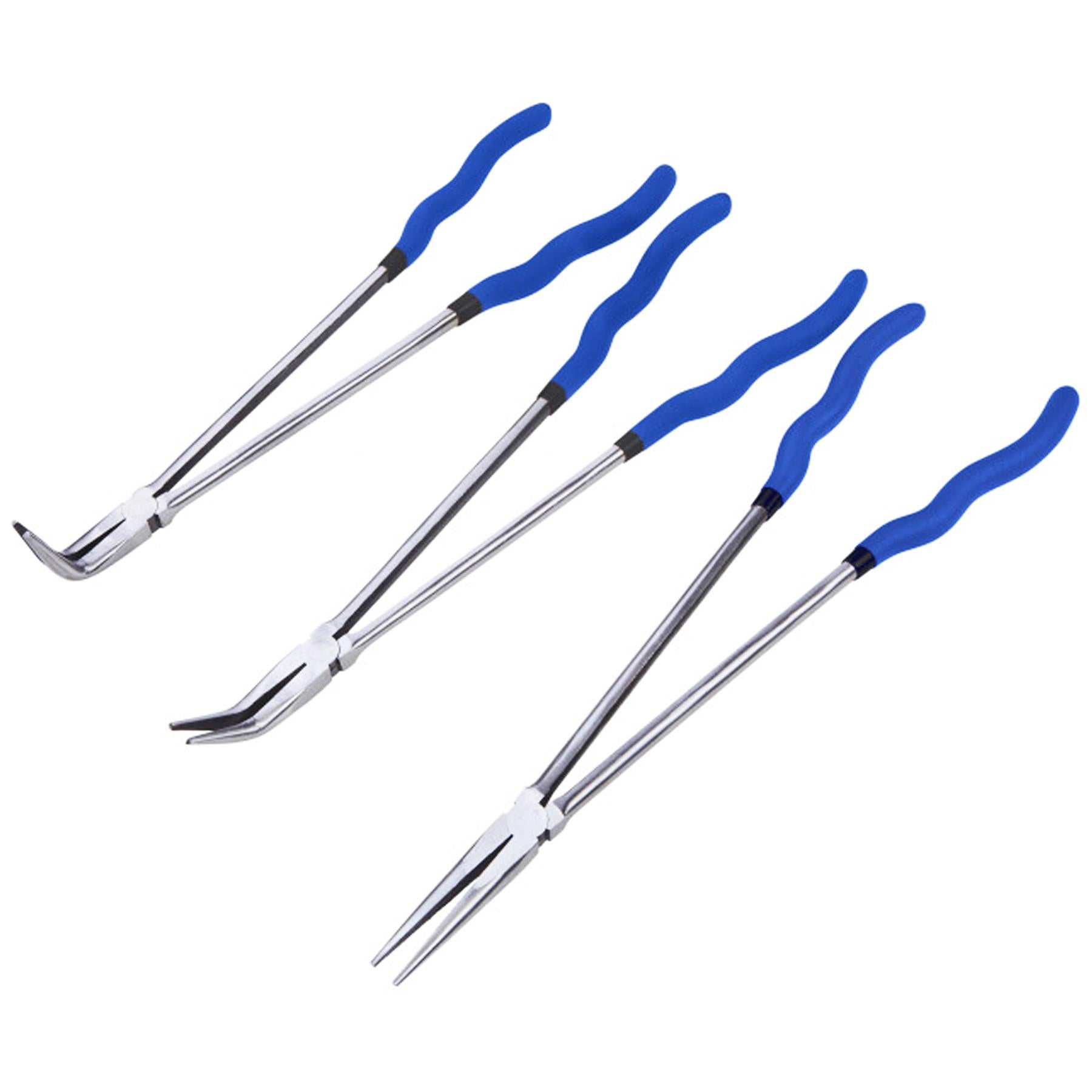 BlueSpot 3pc 16" Extra Long Nose Pliers Set 400mm Straight Bent Angled