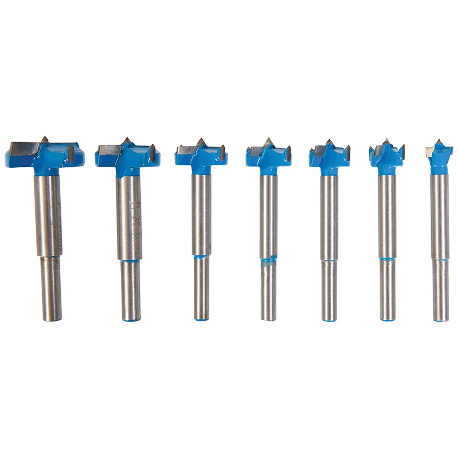 12-35mm Titanium-Coated Forstner Bit Set 7pc Hinge Hole Drilling Wood Drill Bits