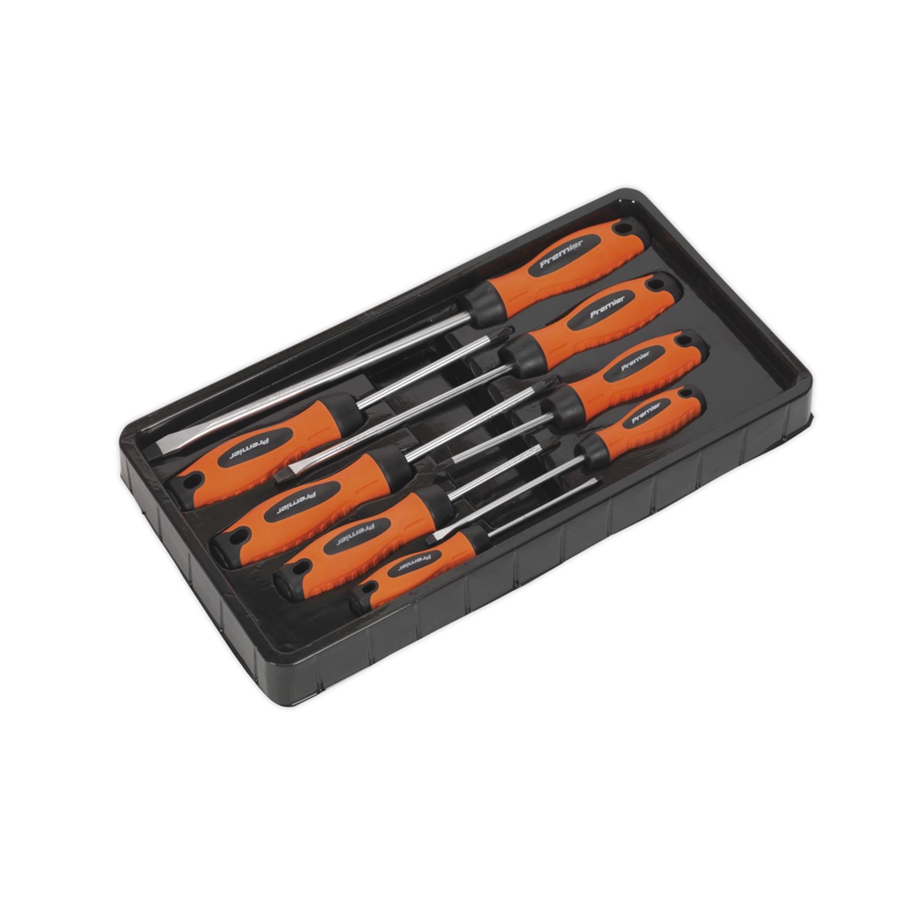 Sealey Screwdriver Set 8pc Hi-Vis Orange