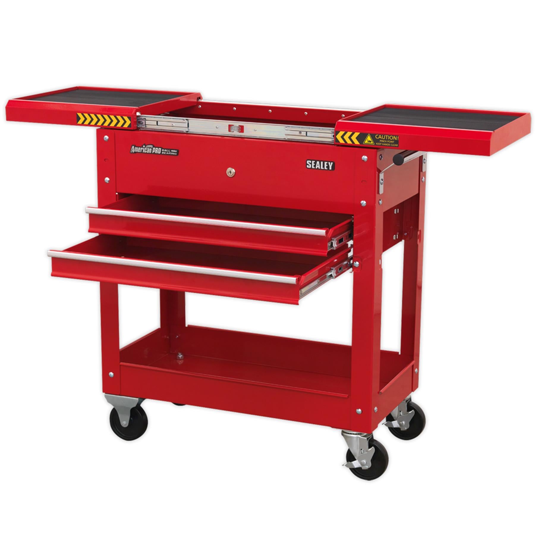 Sealey Mobile Tool & Parts Trolley - Red Twin drawers AP705M