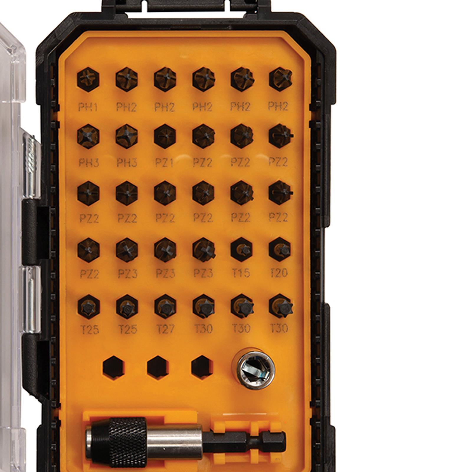 Impact Screwdriver Bits Set 32pce With 50mm Magnetic Holder And Socket Adaptor