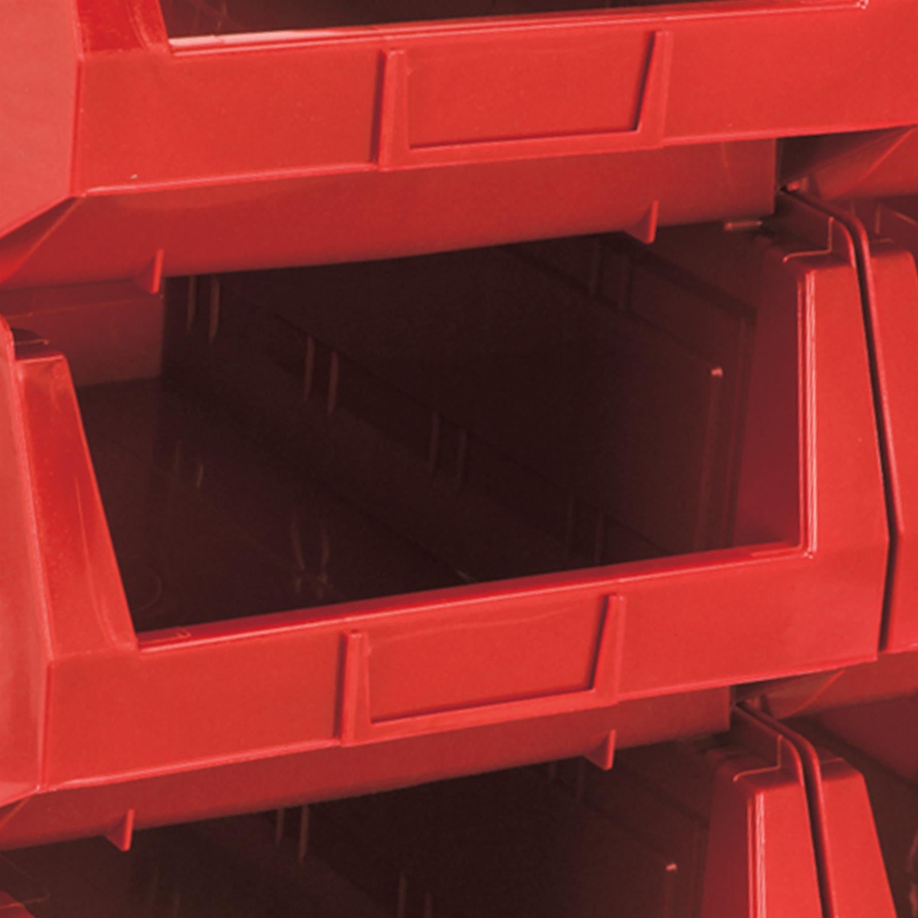 Sealey Plastic Storage Bin 310 x 500 x 190mm - Red Pack of 6