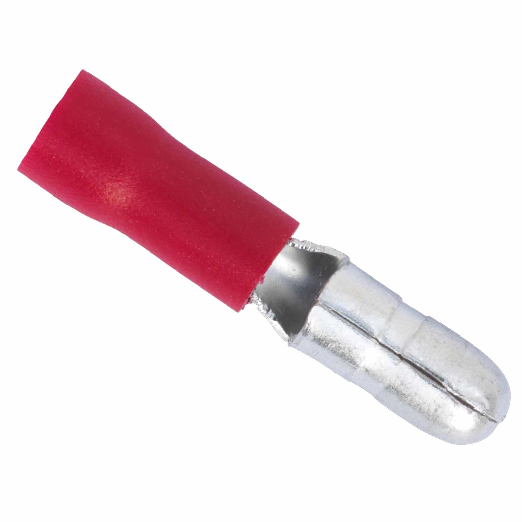 Bullet Terminal 4mm Male Red Pack of 100. RT11 Sealey