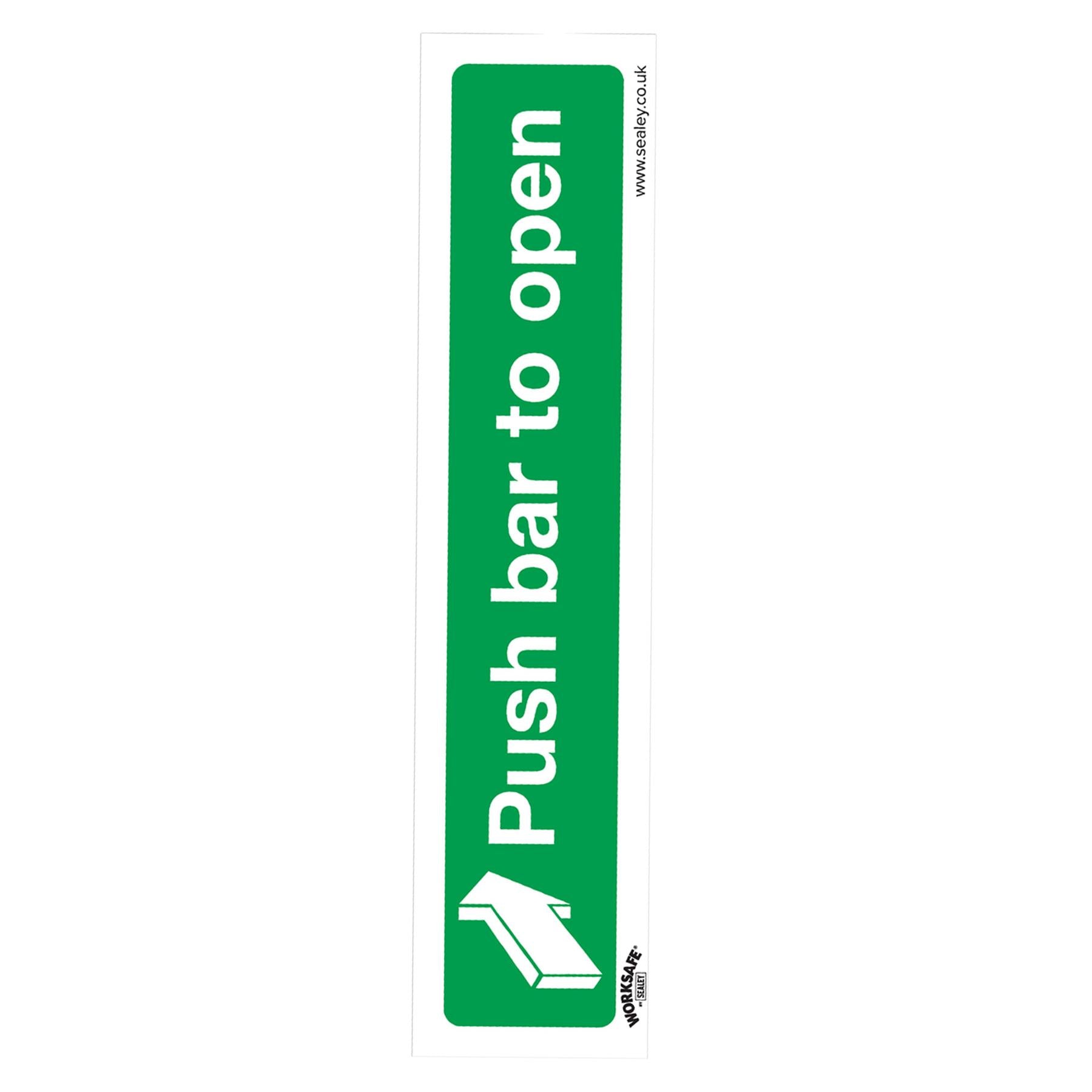 Safe Conditions Safety Sign - Push Bar To Open - Rigid Plastic