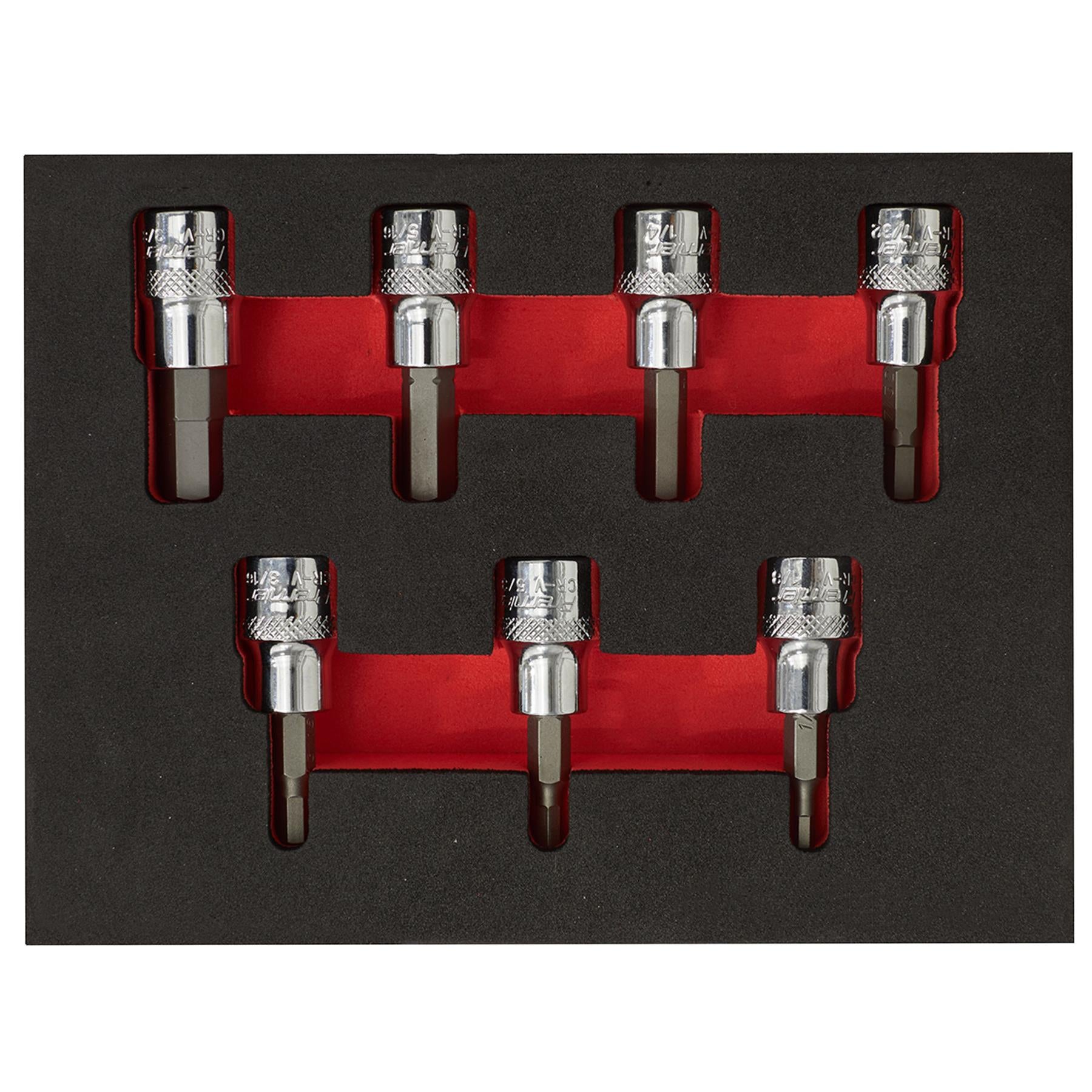 Sealey Hex Socket Bit Set 7pc 3/8"Sq Drive Imperial