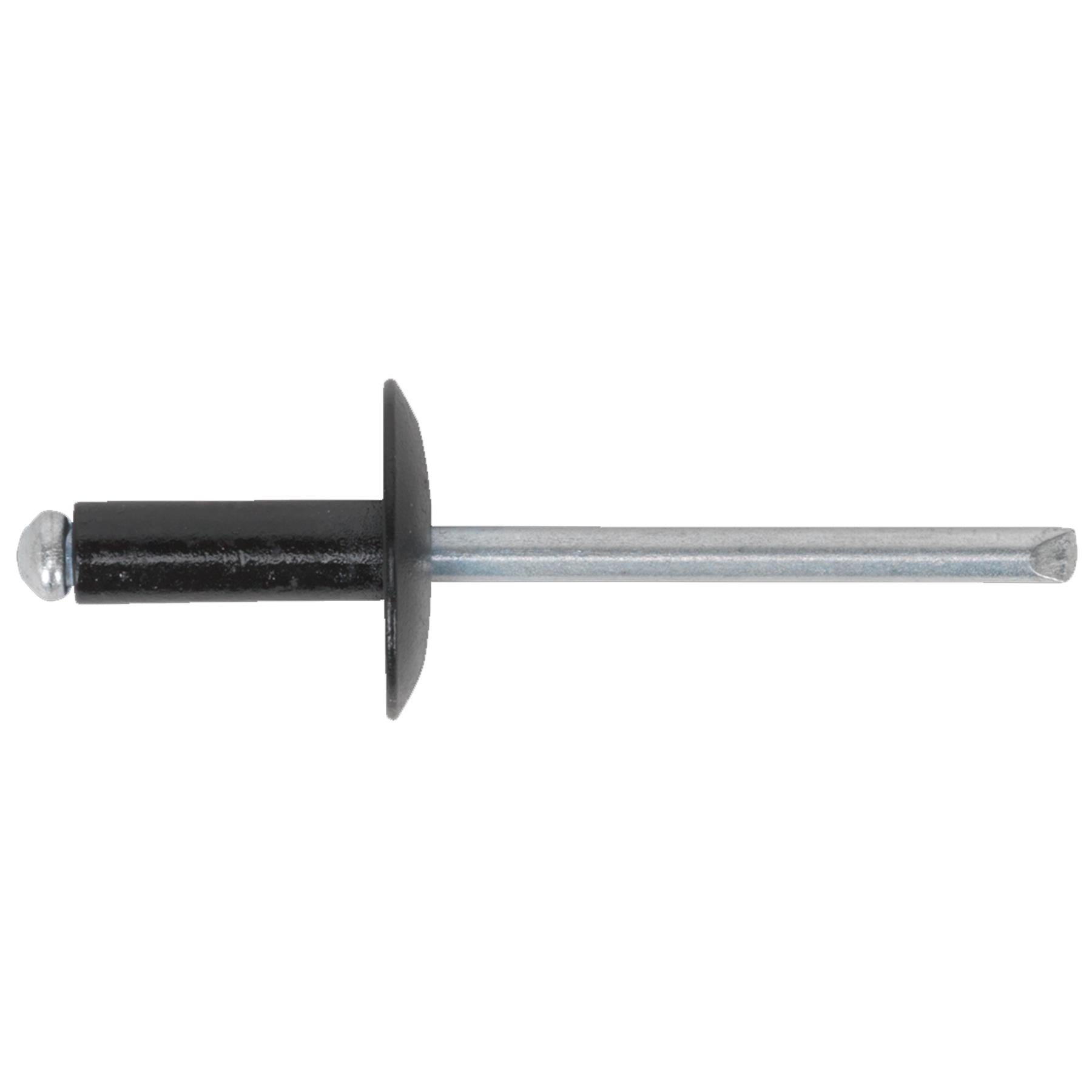 Sealey Aluminium Rivet Black Large Flange 4 x 14mm Pack of 200