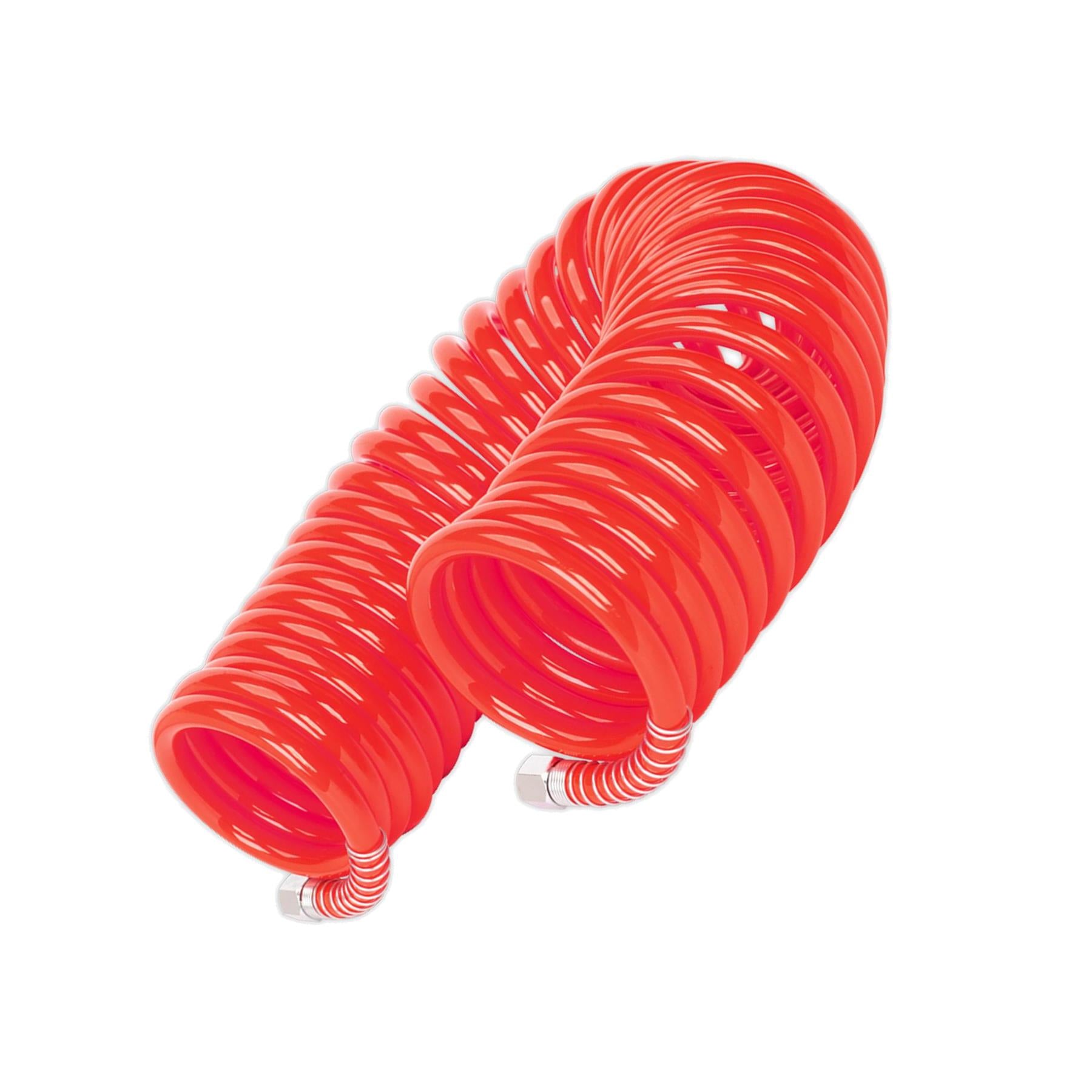 Sealey PU 10m x Ø8mm Coiled Air Hose Polyurethane Recoil with 1/4"BSP Unions