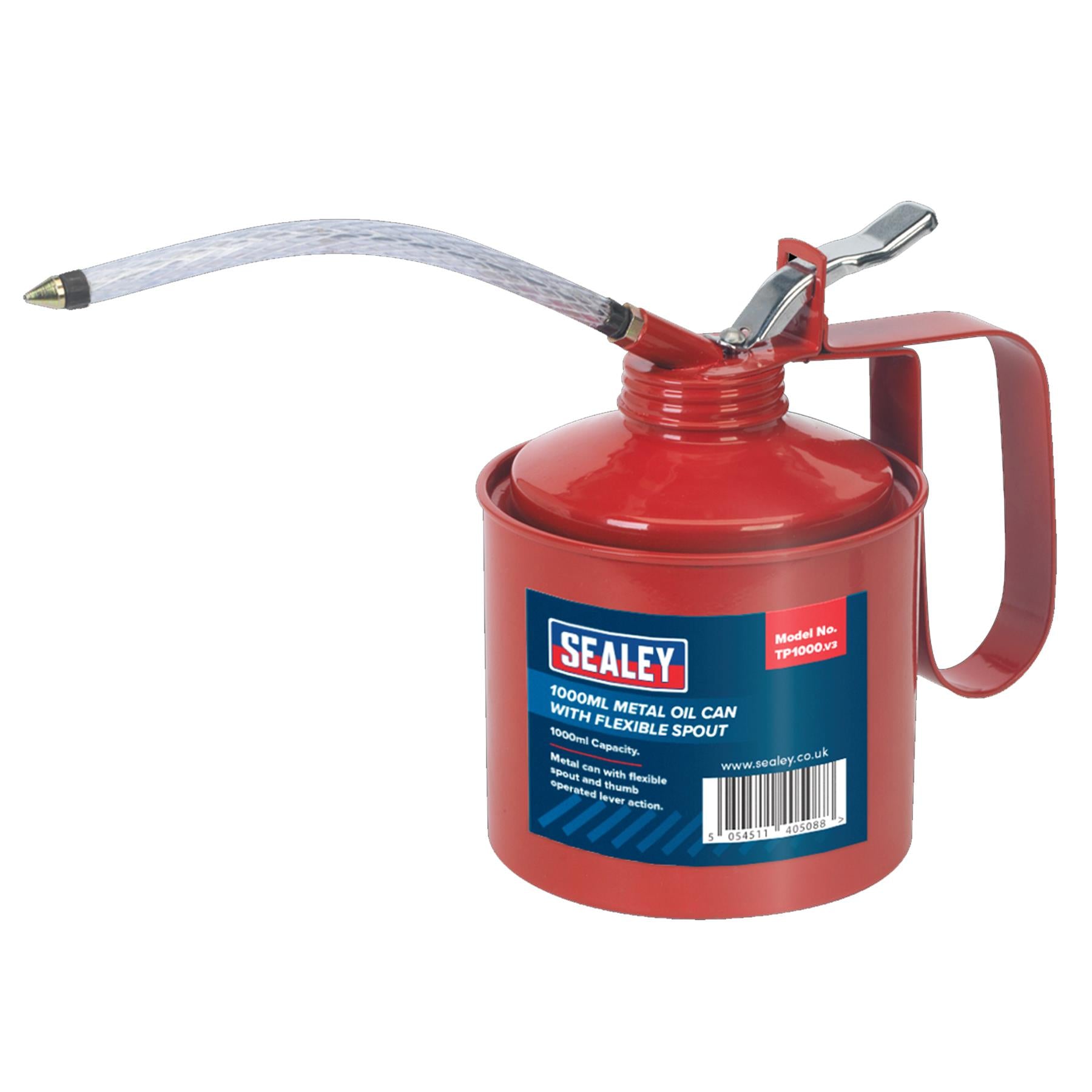 Sealey Metal Oil Can Flexible Spout 1000ml